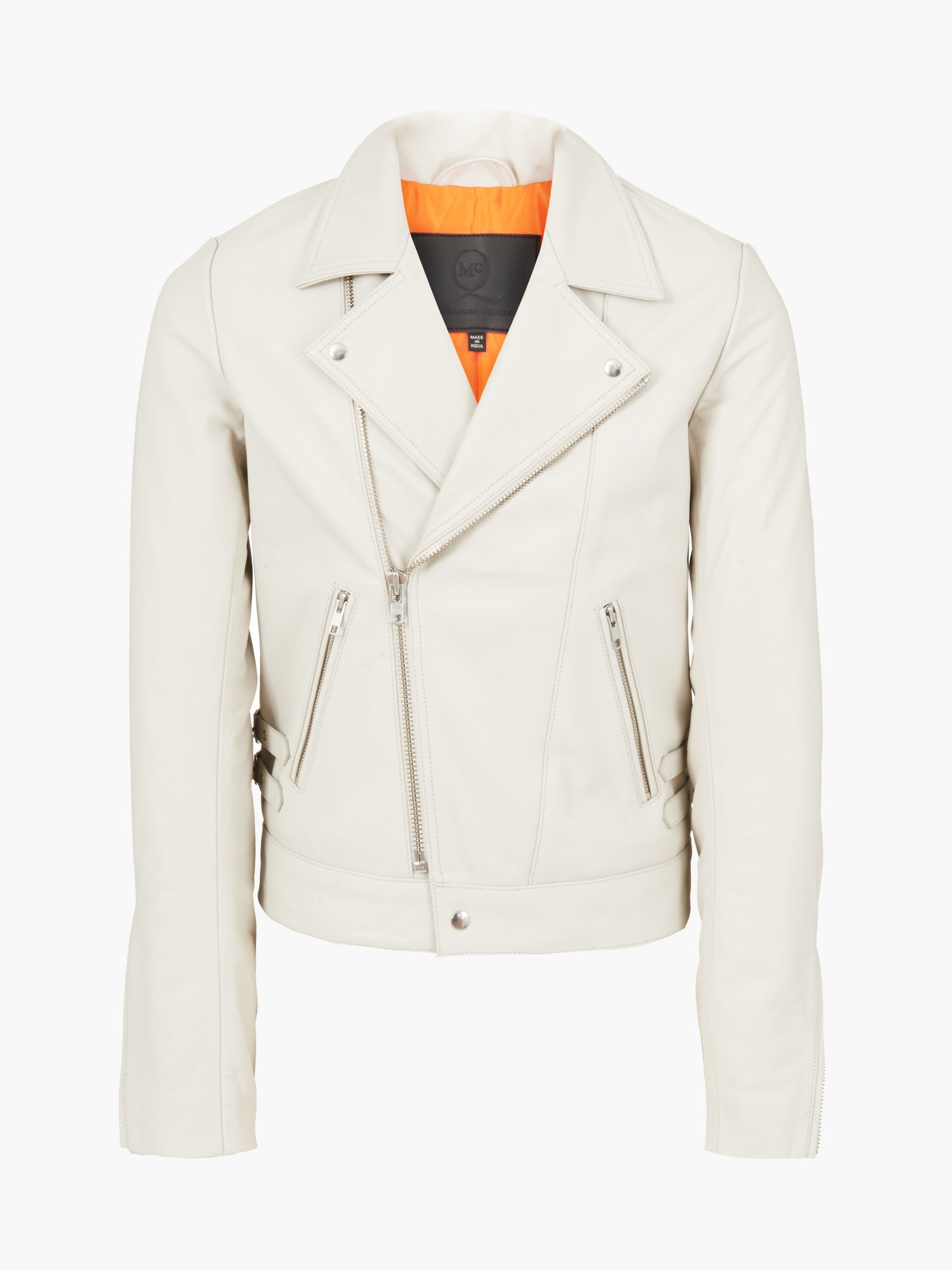 Lyst - Mcq Leather Biker Jacket in White for Men
