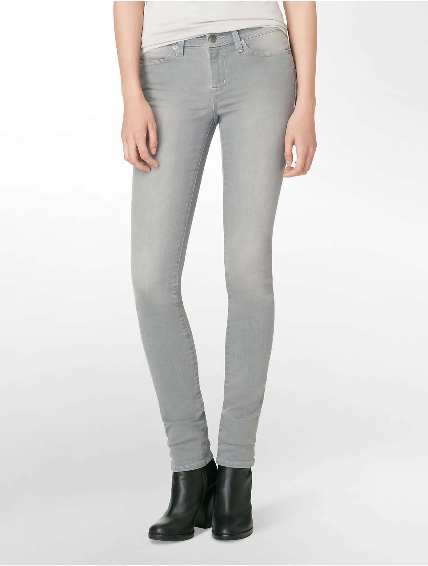 Calvin klein Jeans Ultimate Skinny Soft Grey Wash Jeans in Gray | Lyst