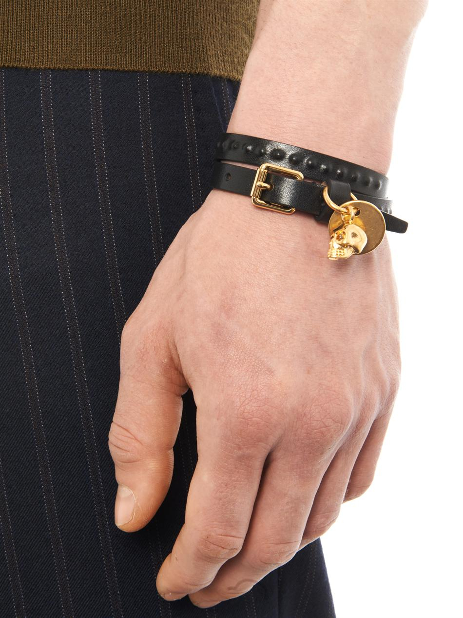 alexander mcqueen leather wrap bracelet