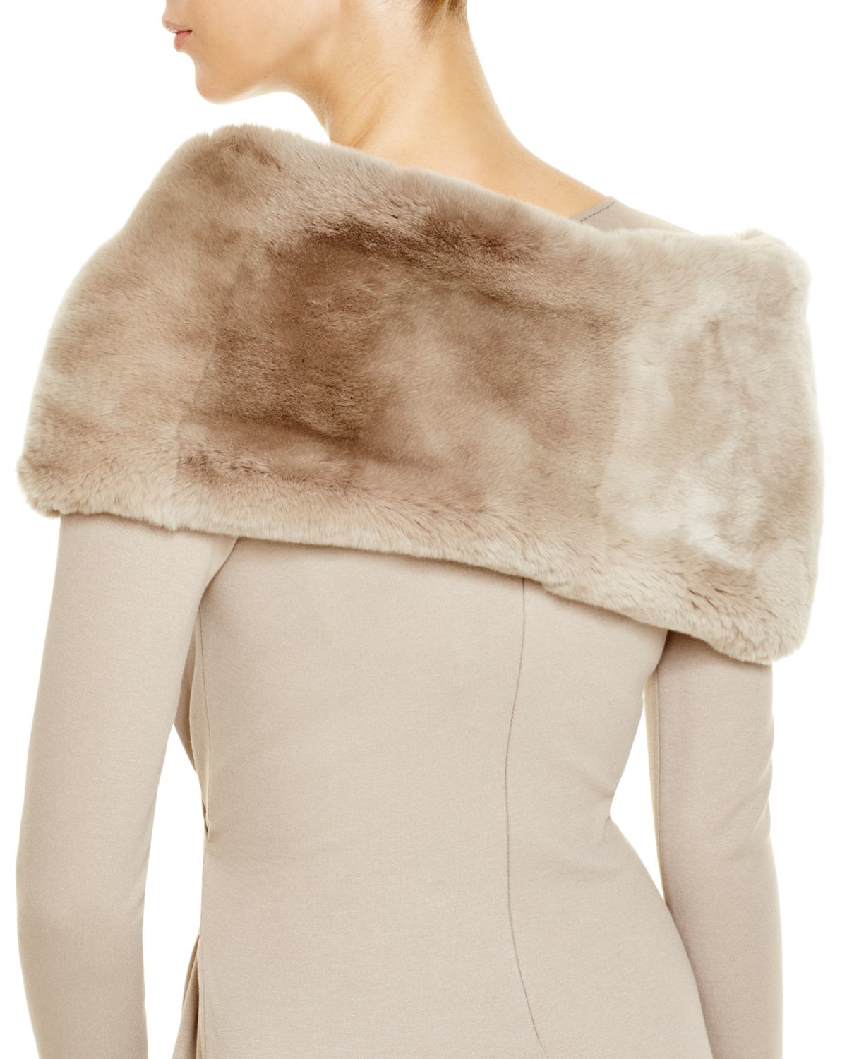 beige fur shawl