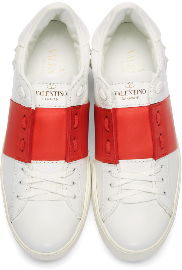 Valentino Leather White \u0026 Red Striped 