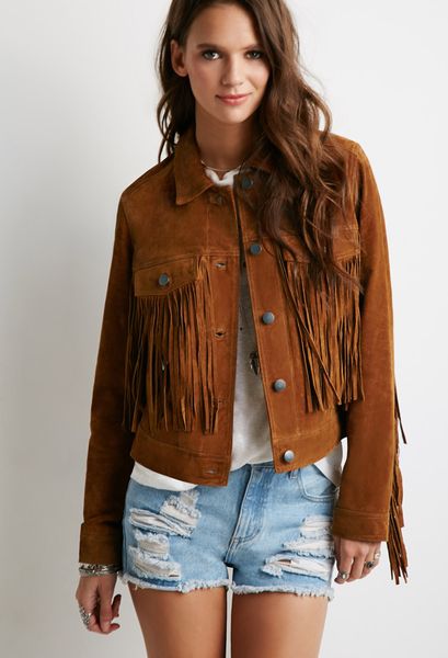 forever 21 suede fringe jacket