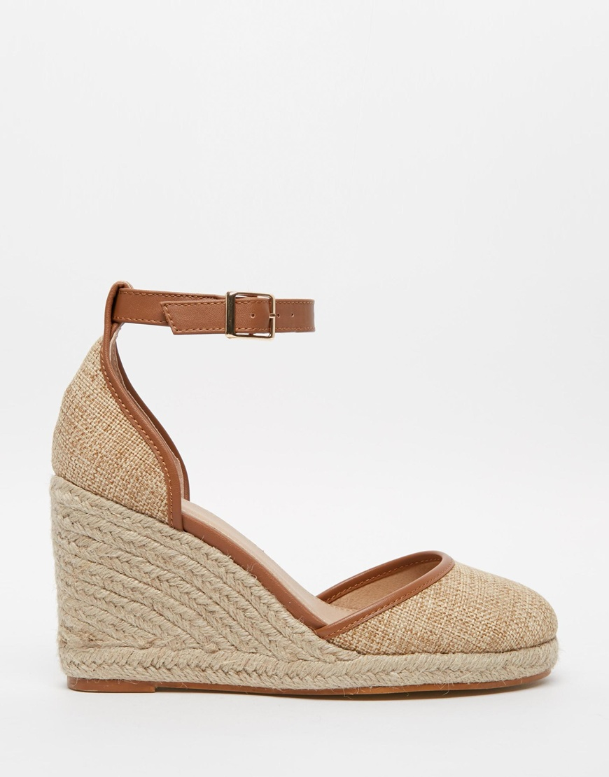 ASOS Canvas Juicy  Wedge  Sandals  in Beige Natural Lyst