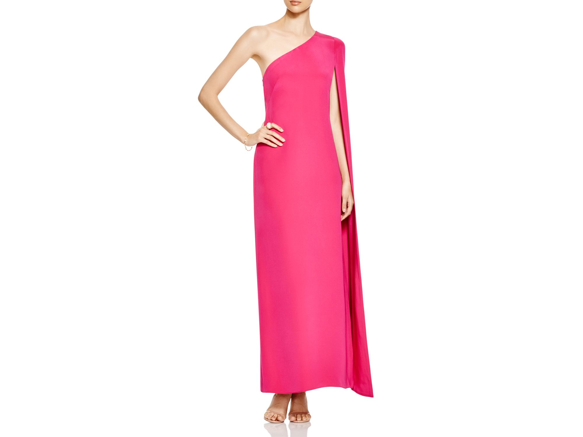 hot pink cape dress