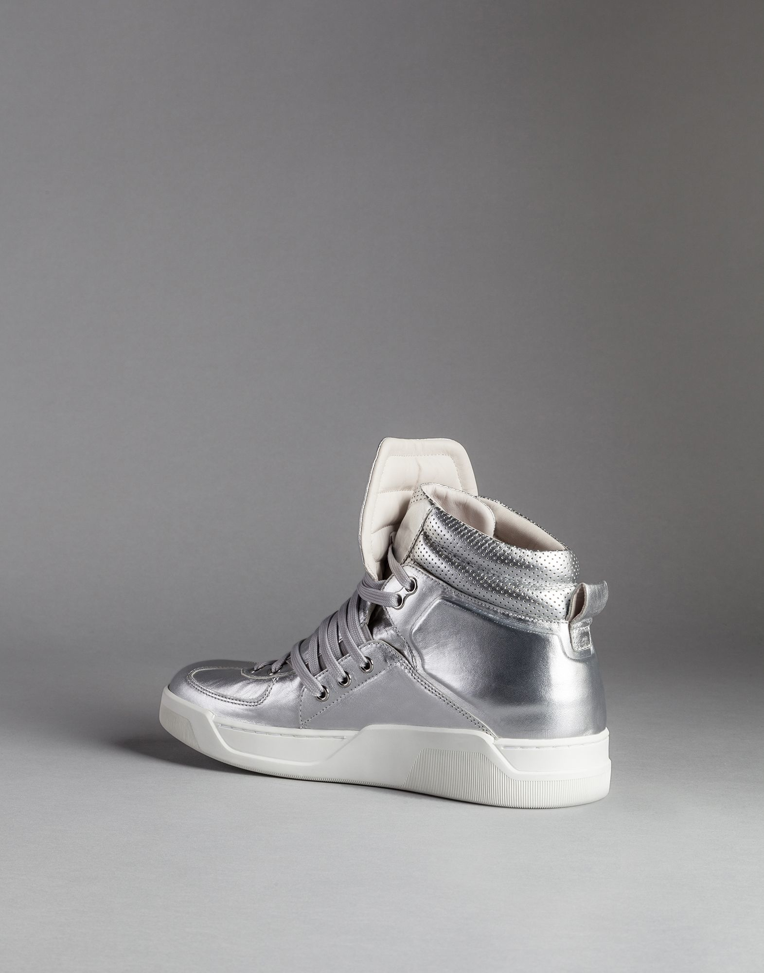 Dolce & Gabbana Laminated High Top Trainers in Silver (Metallic) for Men -  Lyst