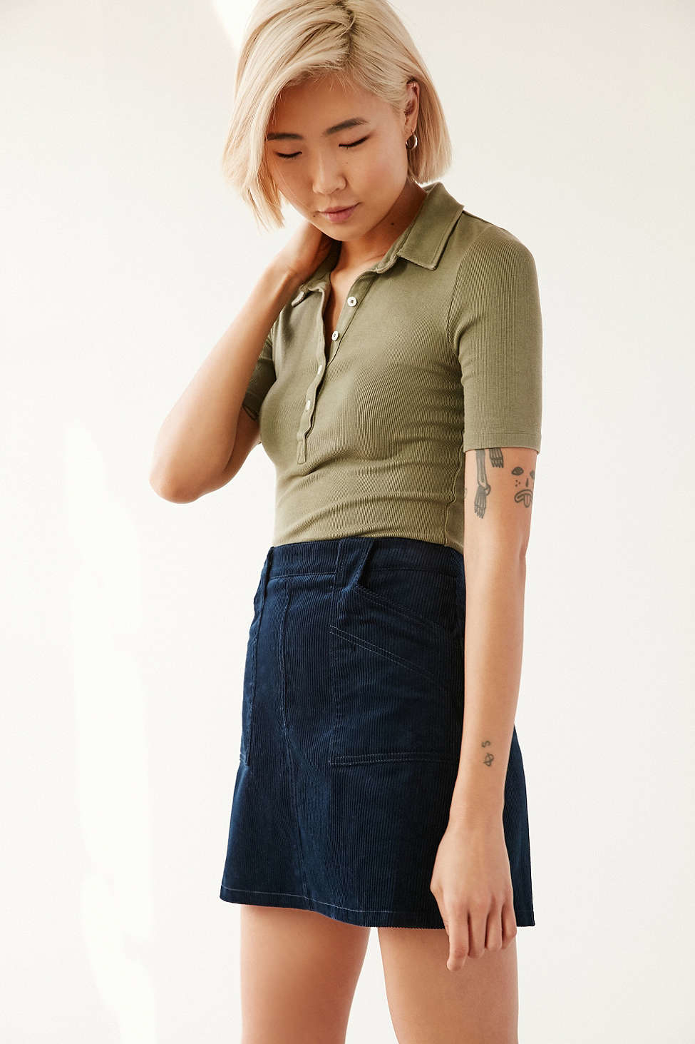 BDG Corduroy A-line Utility Skirt in Blue - Lyst