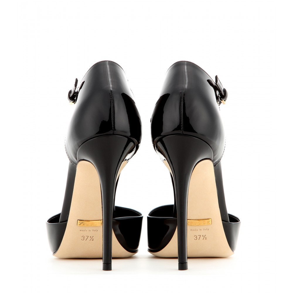 Gucci Patent Leather Pumps in Black - Lyst