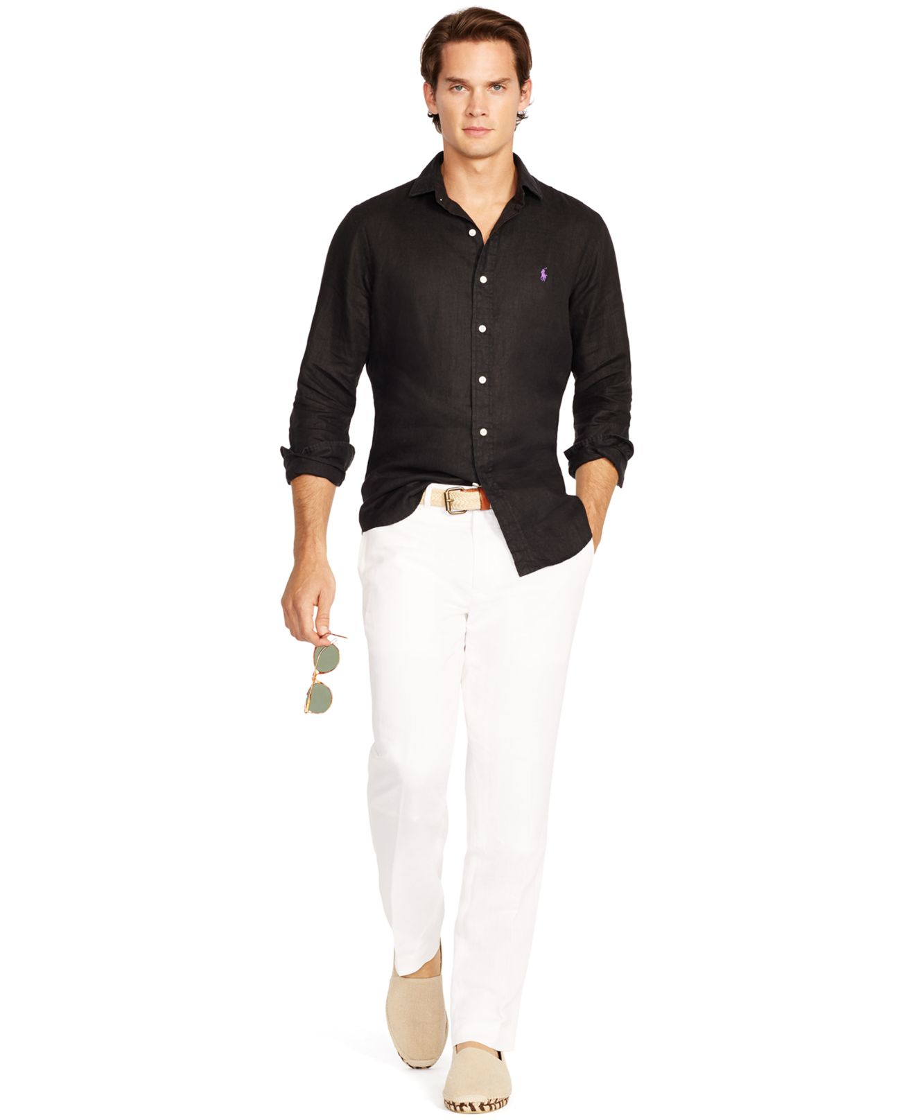 Polo Ralph Lauren Men's Linen Estate Shirt in Black for Men | Lyst