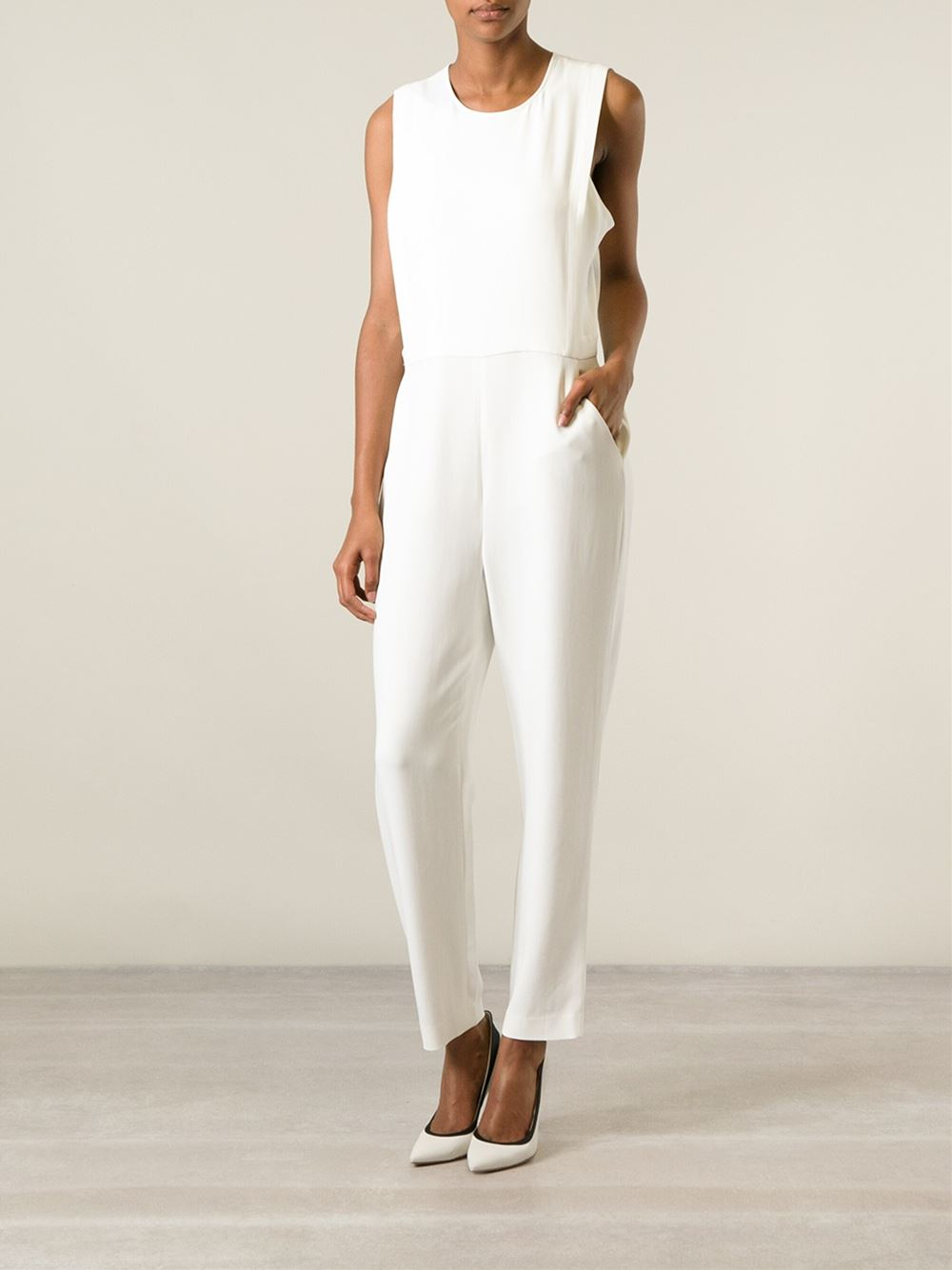 Sleeveless Jumpsuit - White