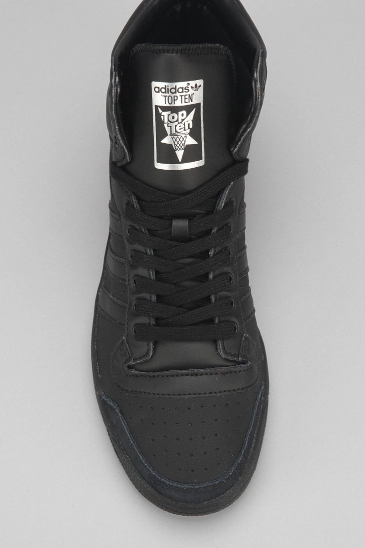 adidas Originals Top 10 High-Top Sneaker in Black for Lyst