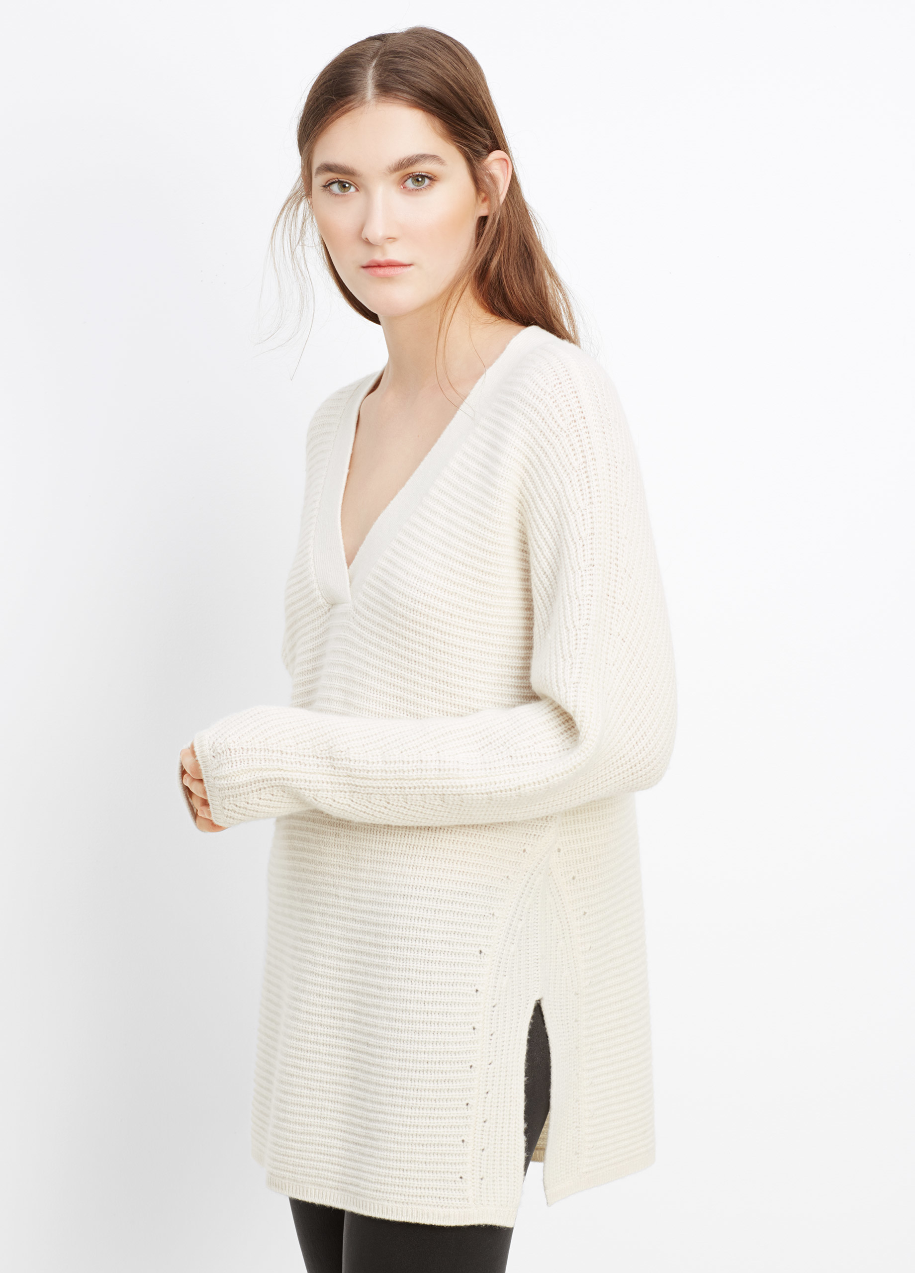 vince double v neck sweater