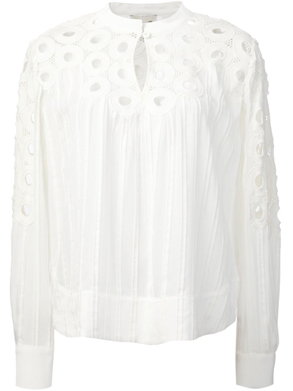 Sea Broderie Anglaise Blouse in White | Lyst