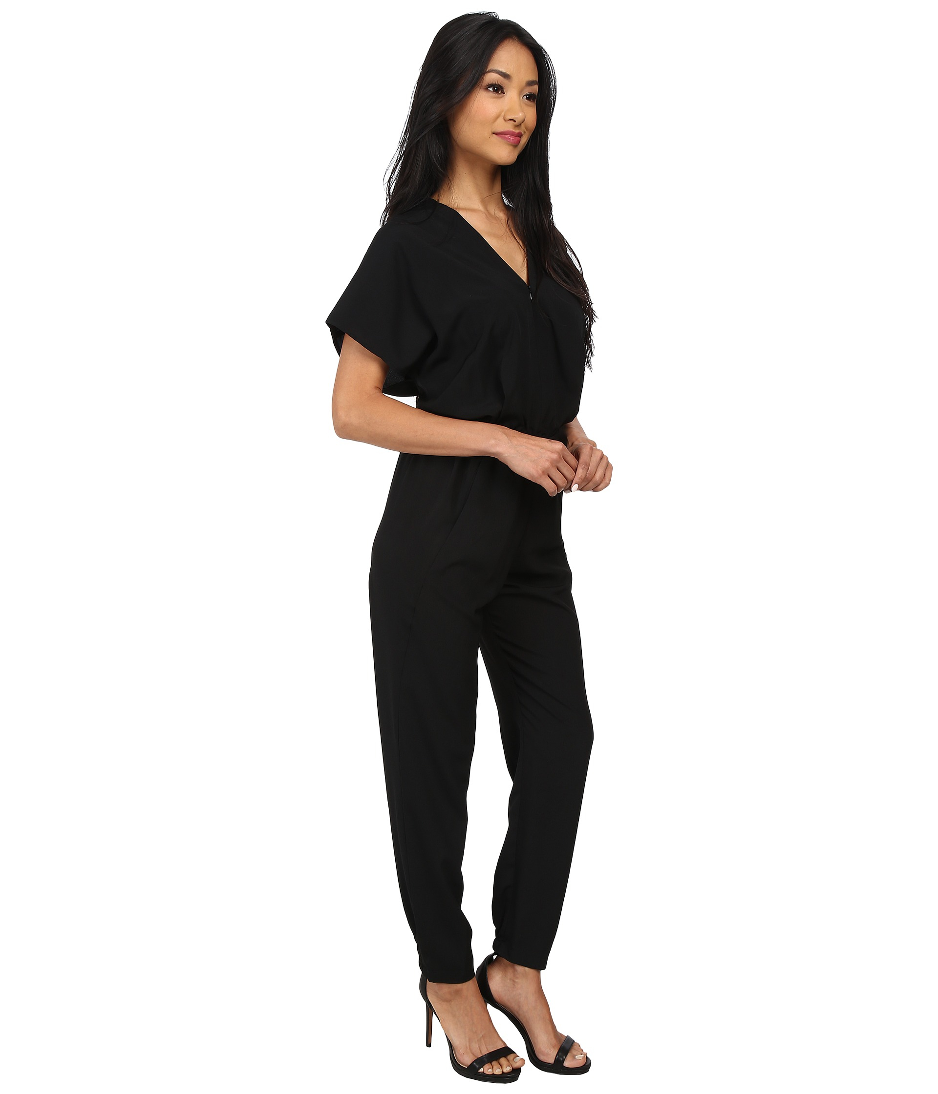 donna morgan black jumpsuit