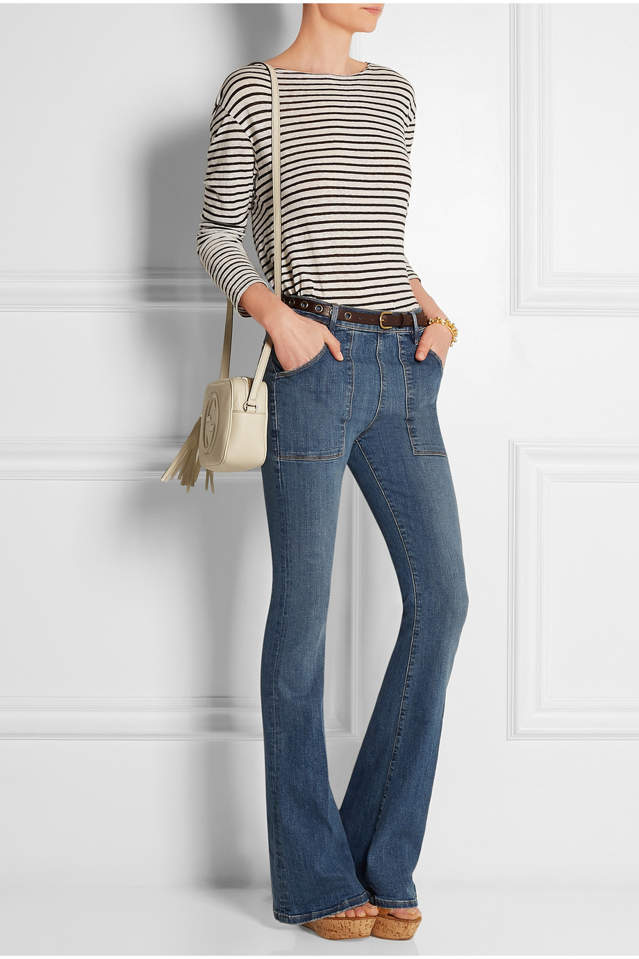 FRAME Le Flare De Francoise High-Rise Jeans in Blue | Lyst