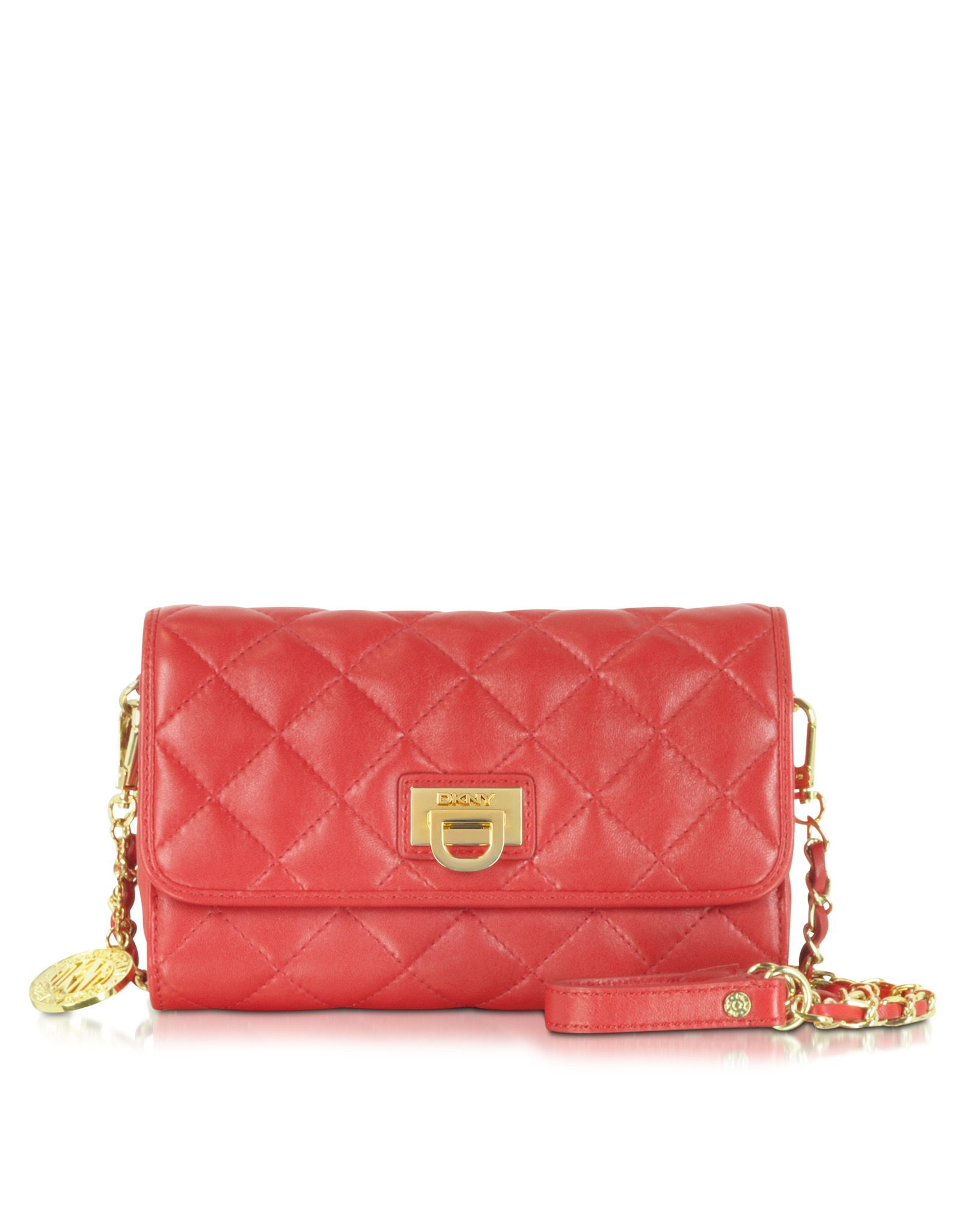 Lyst Dkny Gansevoort Small Quilted Leather Shoulder Bag in Red