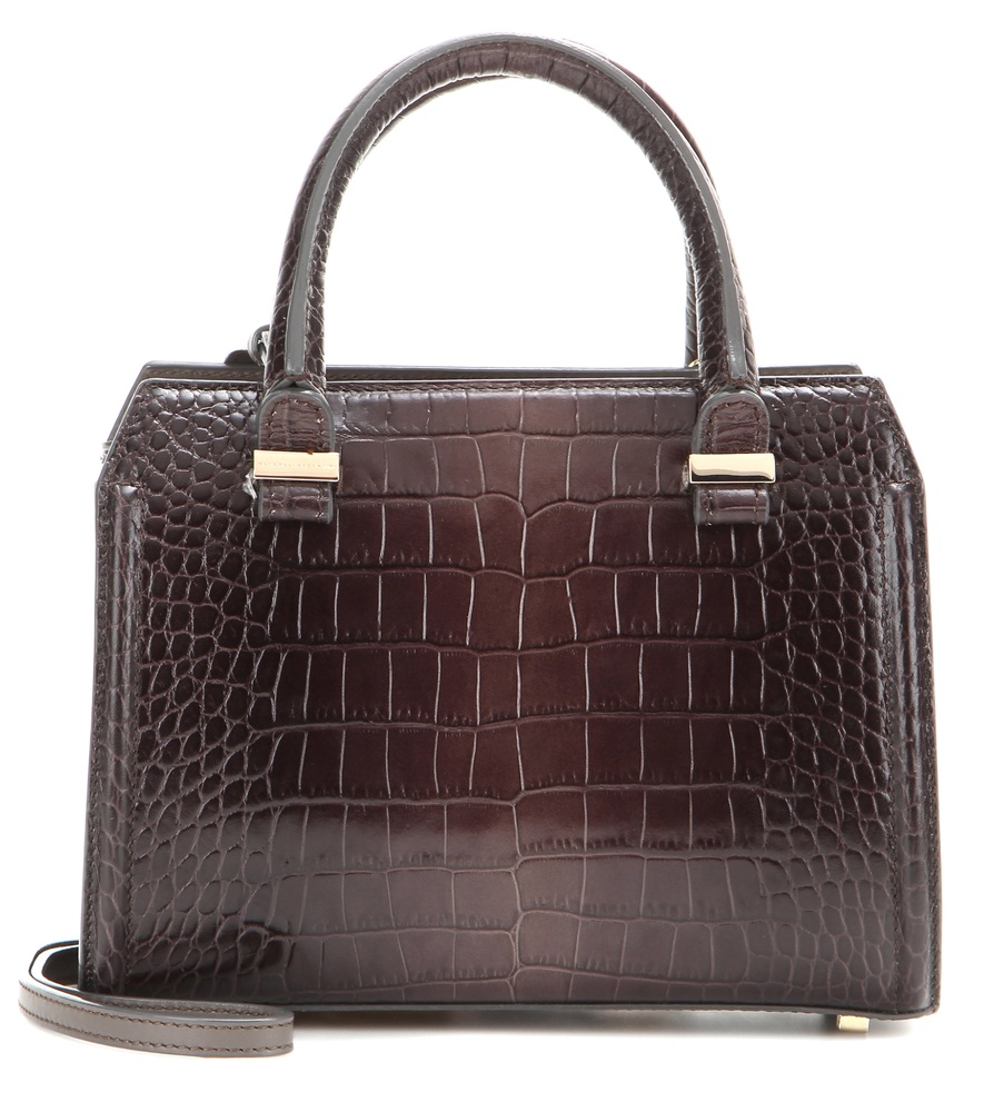 Lyst Victoria Beckham Mini Victoria Embossed Leather Shoulder Bag in