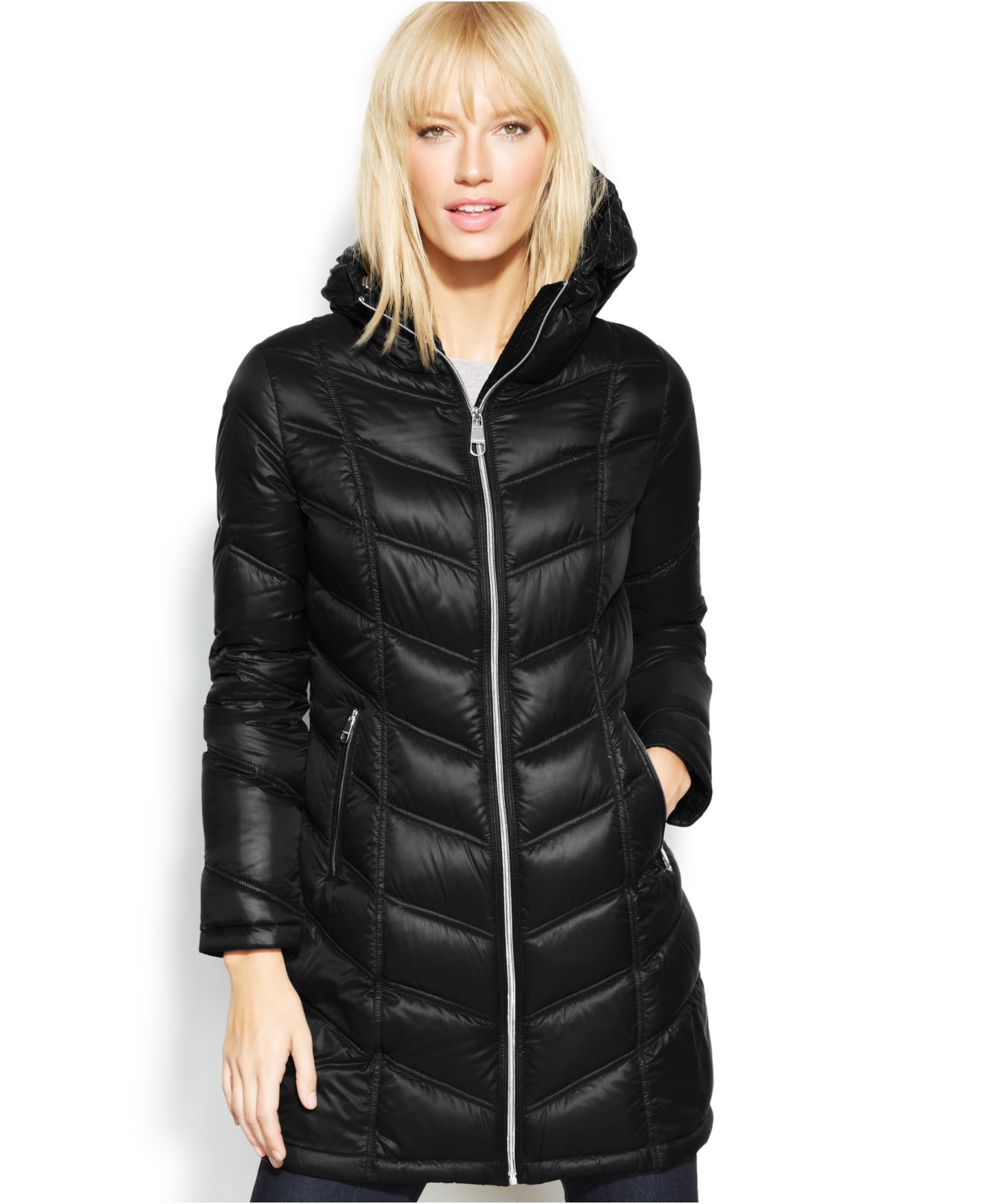 Calvin Klein Quilted Down Packable Puffer Coat in Black - Lyst