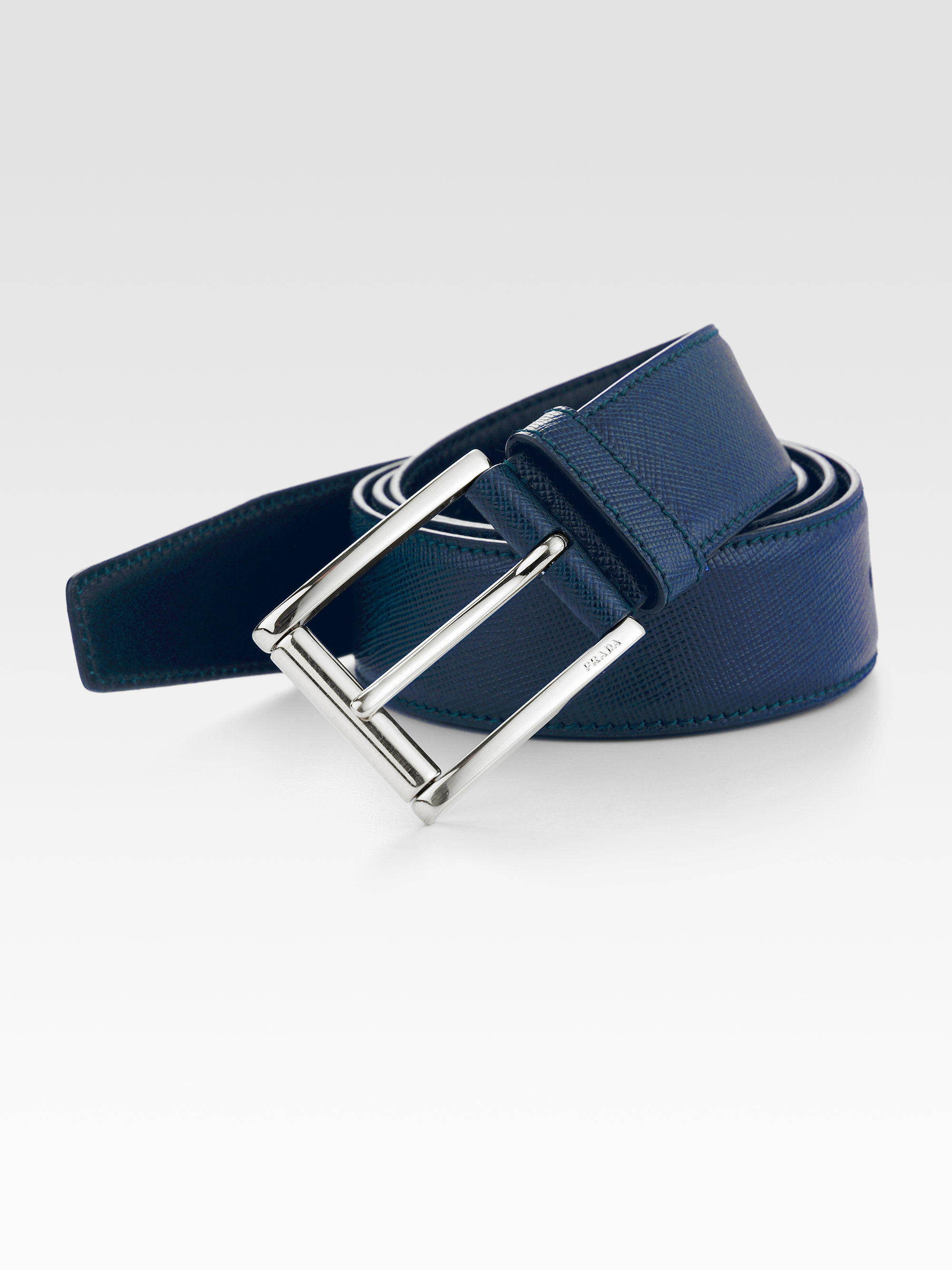 prada blue belt