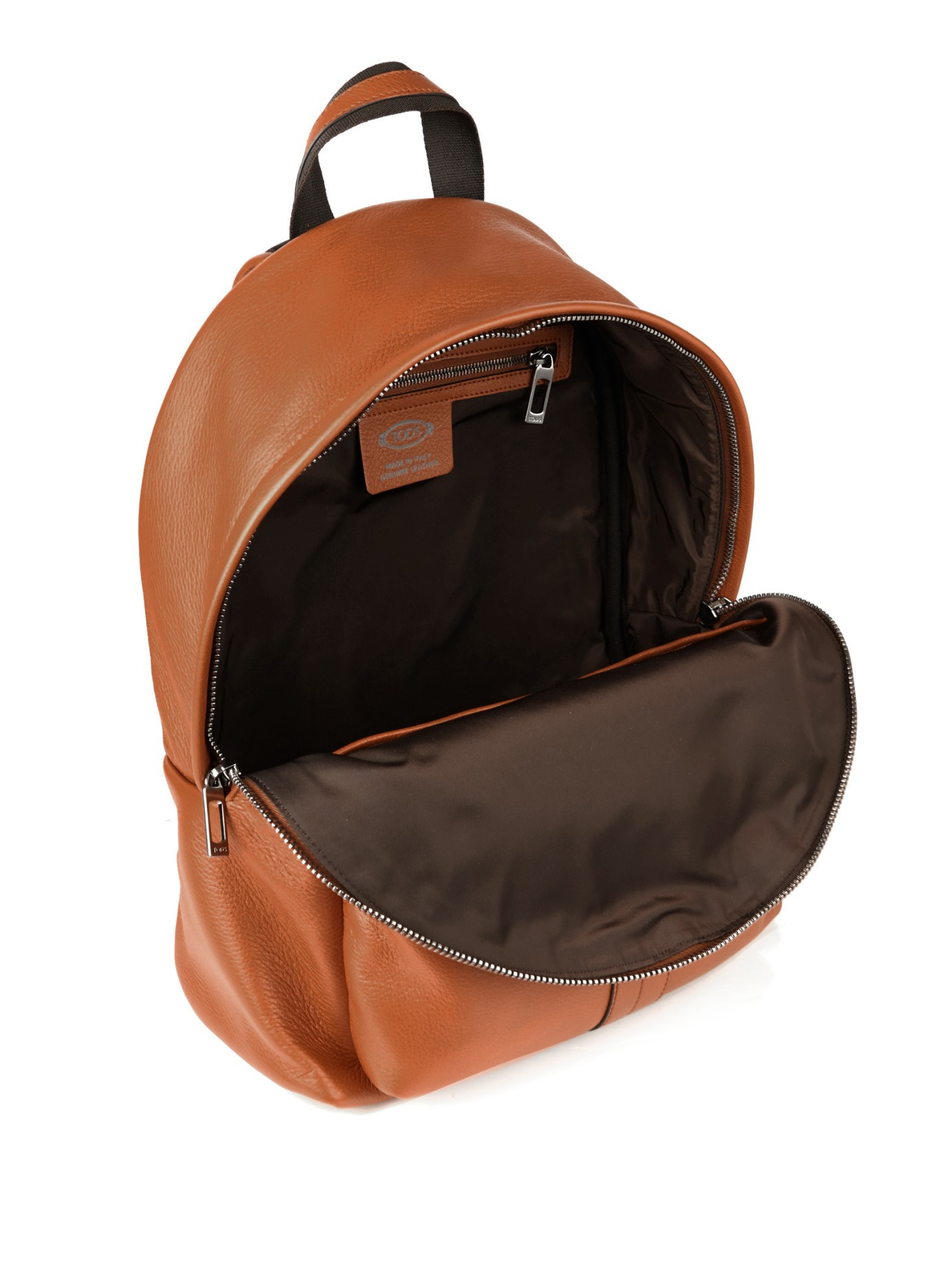 Tod's Zaino Grained-leather Backpack in Brown for Men | Lyst