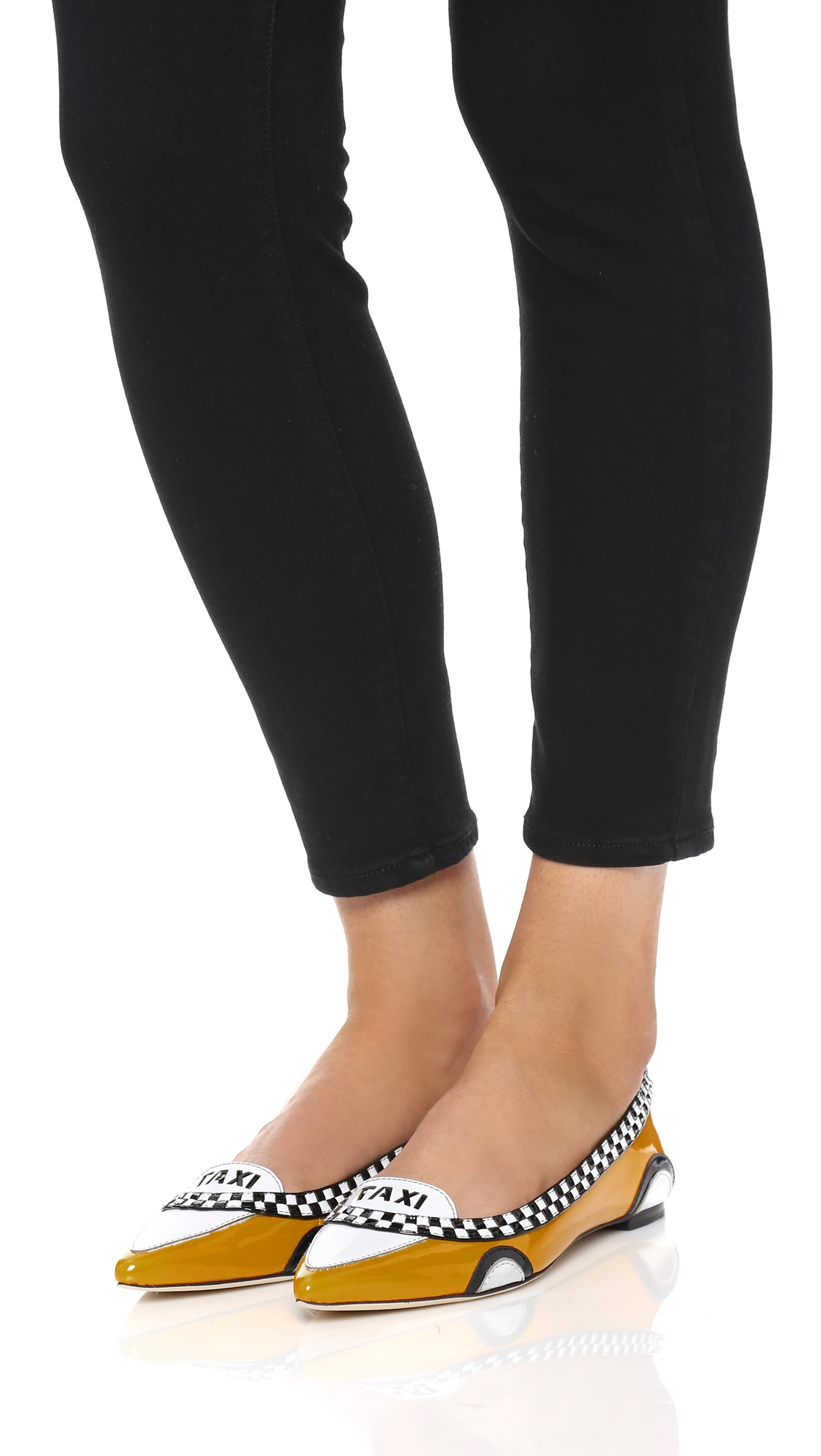 Kate Spade Leather Go Taxi Flats in Yellow | Lyst