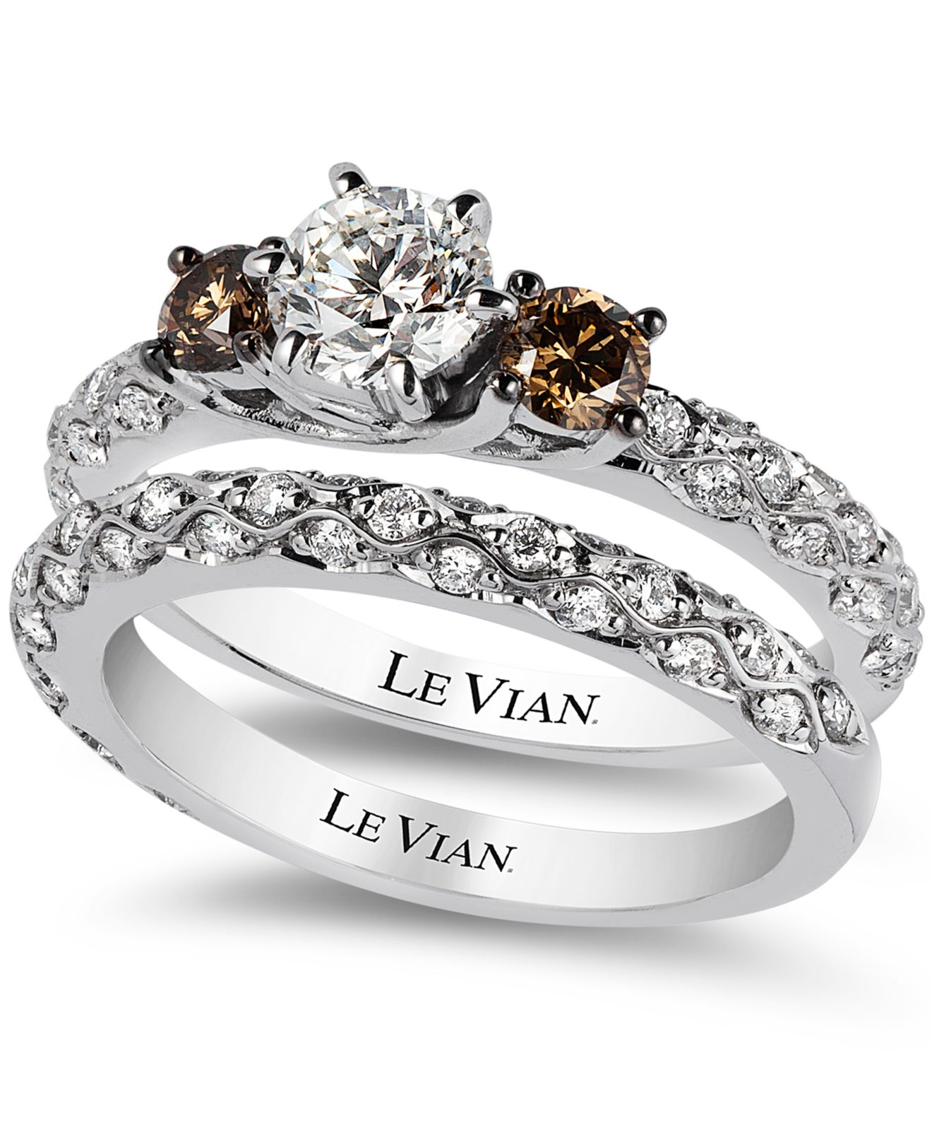 Le Vian Bridal White Certified Diamond And Chocolate Diamond Engagement Ring  Set In 14K White Gold (1-3/8 Ct. .) | Lyst