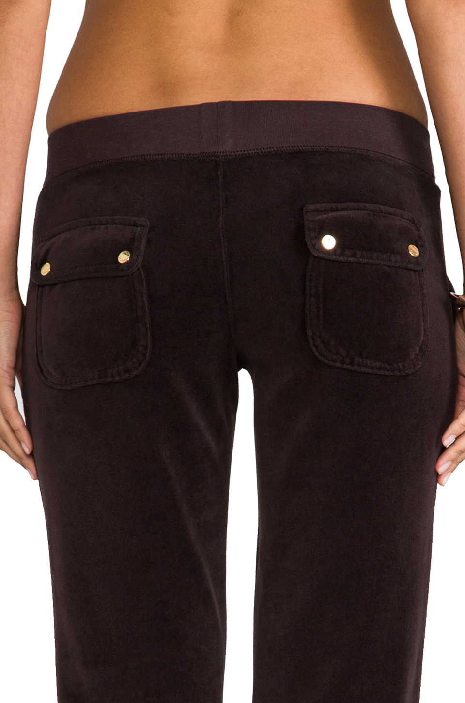 Juicy Couture Velour Flared Leg Pant with Snap Pockets in Chestnut (Brown) - Lyst
