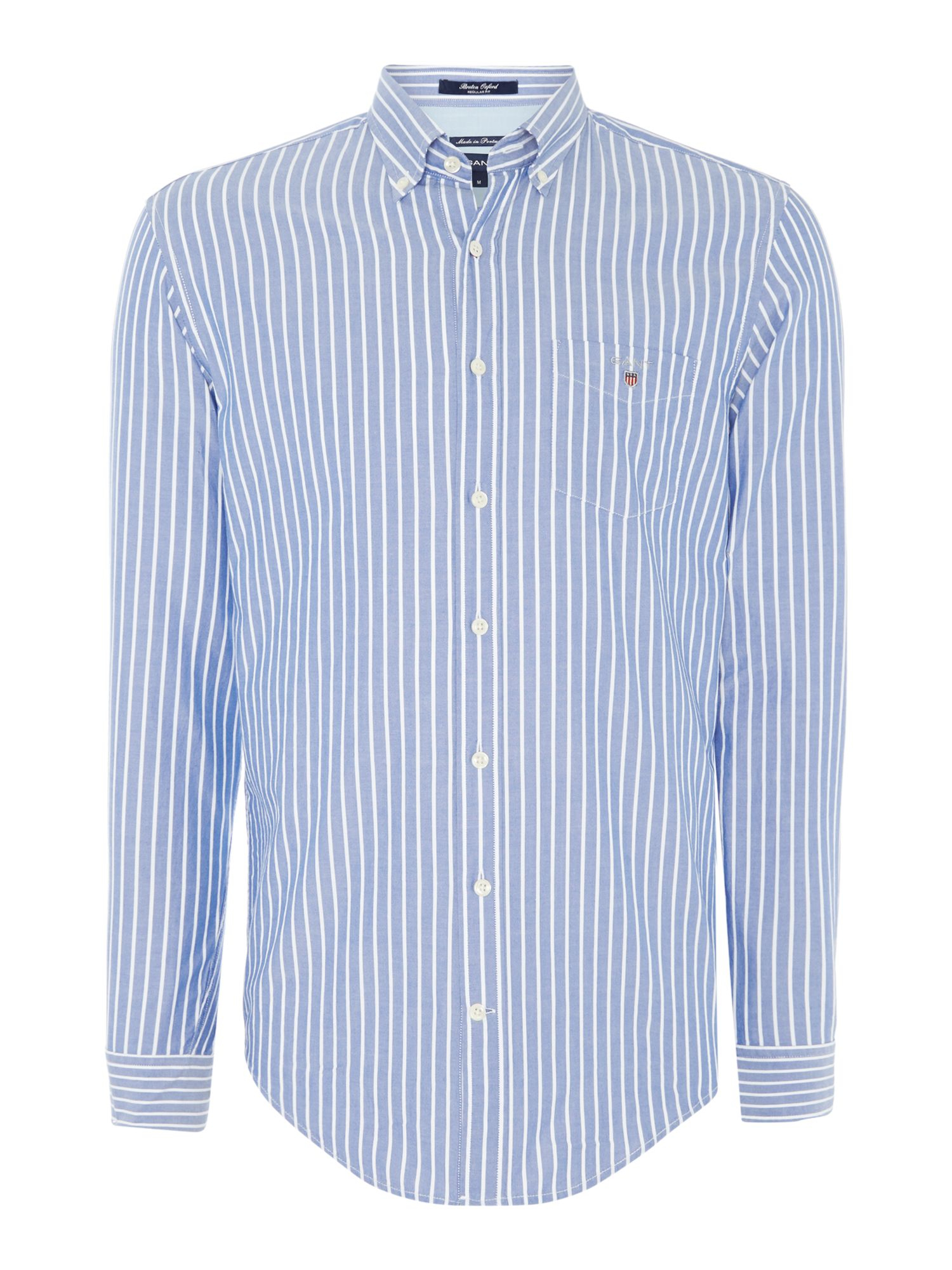 Gant Breton Stripe Classic Fit Long Sleeve Shirt in Blue for Men | Lyst