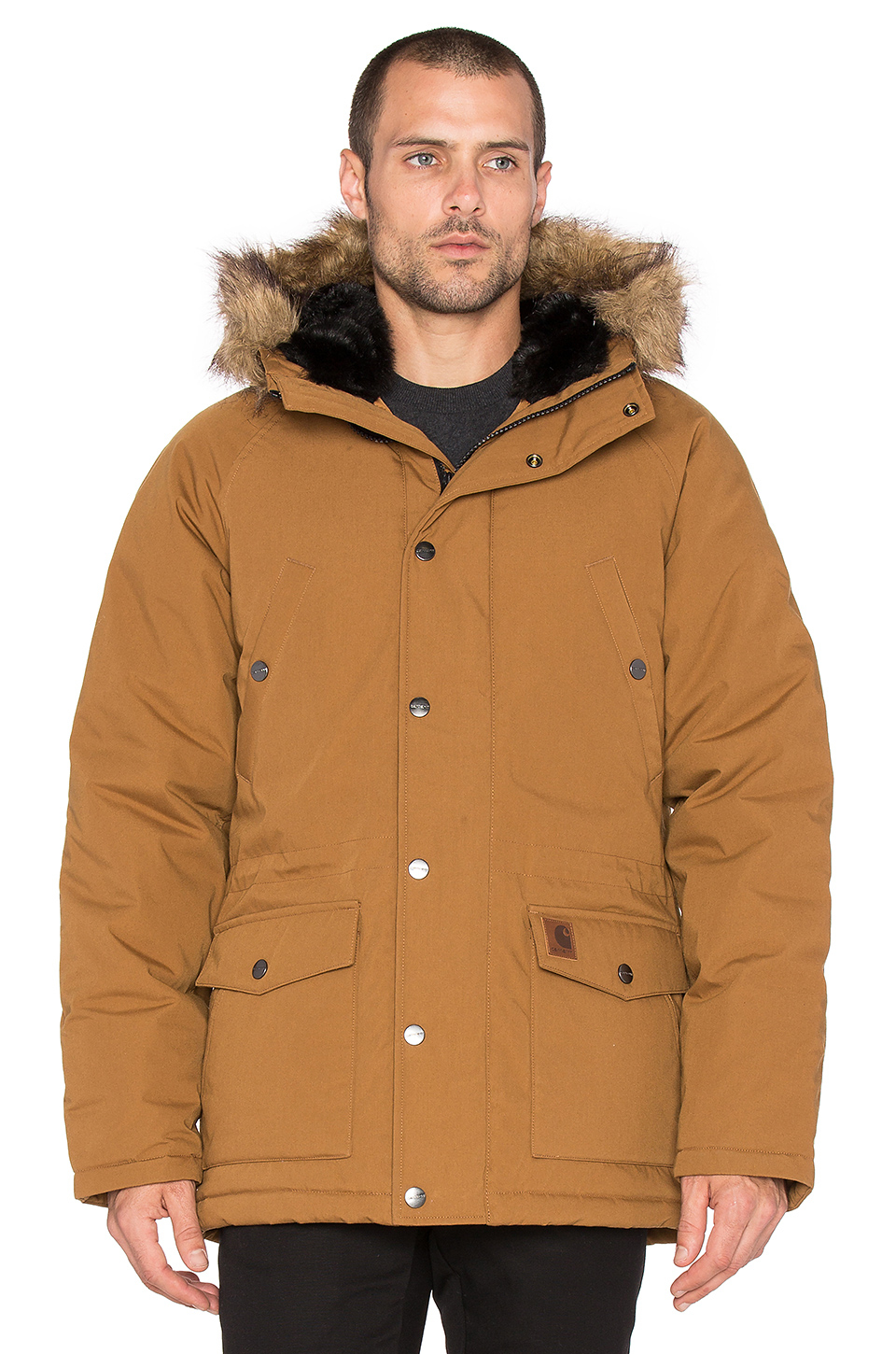 Carhartt WIP Trapper Faux Fur Parka in Brown for Men | Lyst