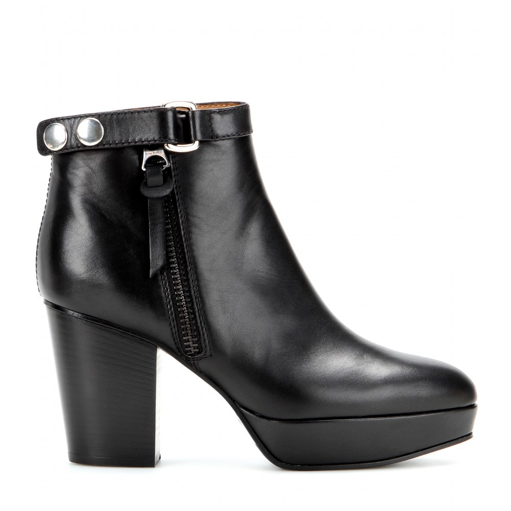 Acne Studios Orbit Leather Ankle Boots in Black - Lyst