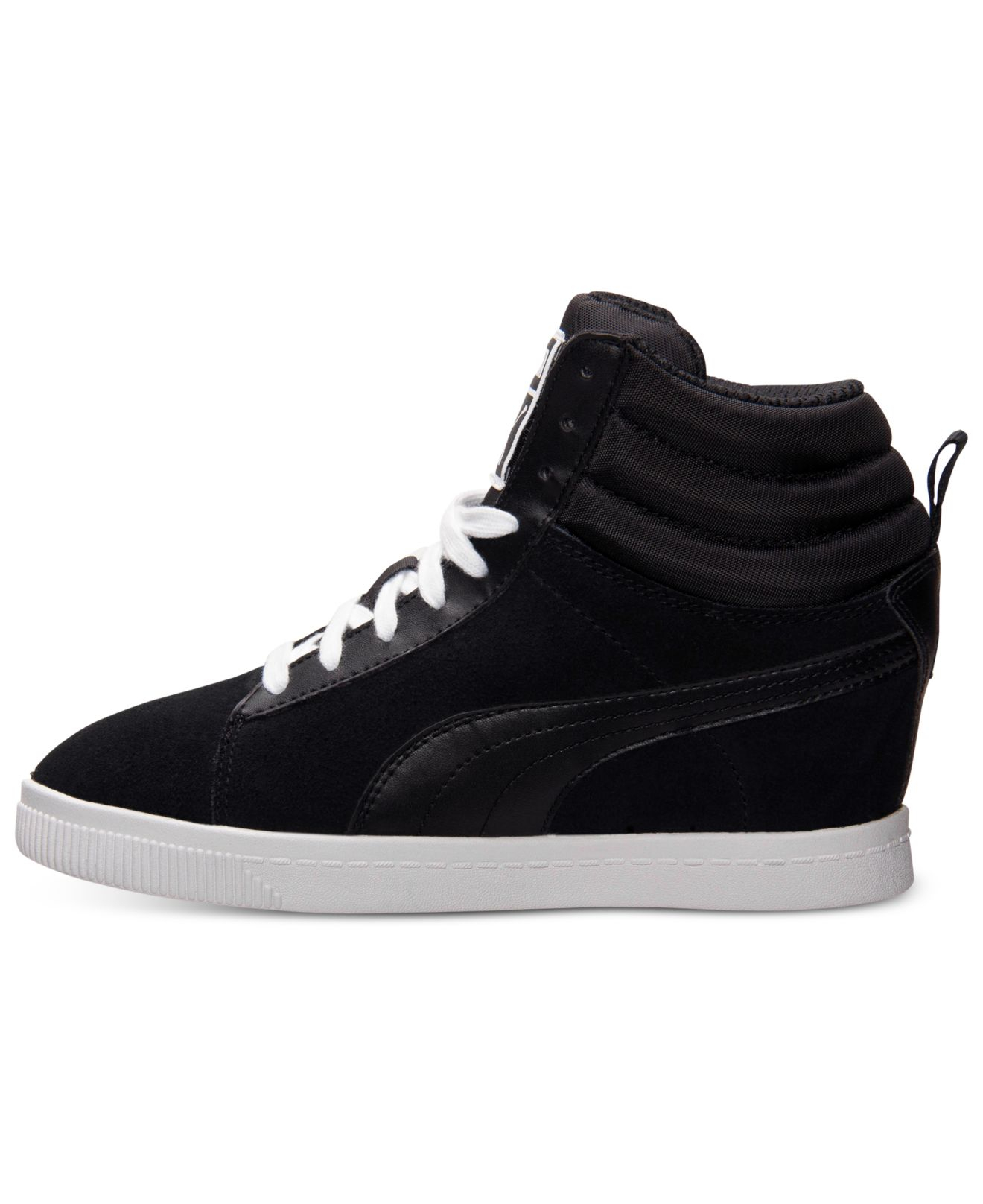 PUMA Women'S Classic Wedge Casual Sneakers From Finish Line in Black | Lyst