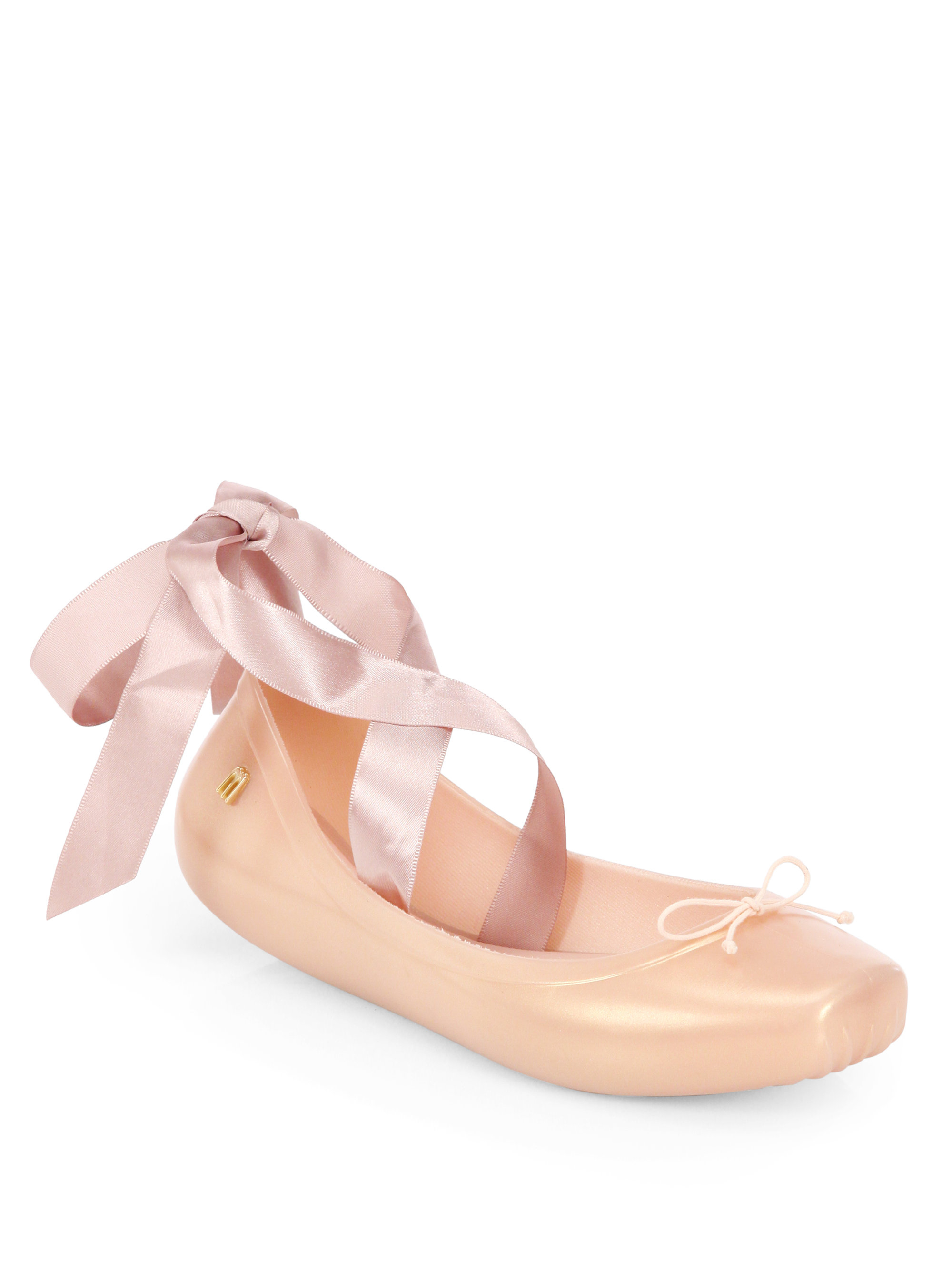 pink ballet flats with ribbon