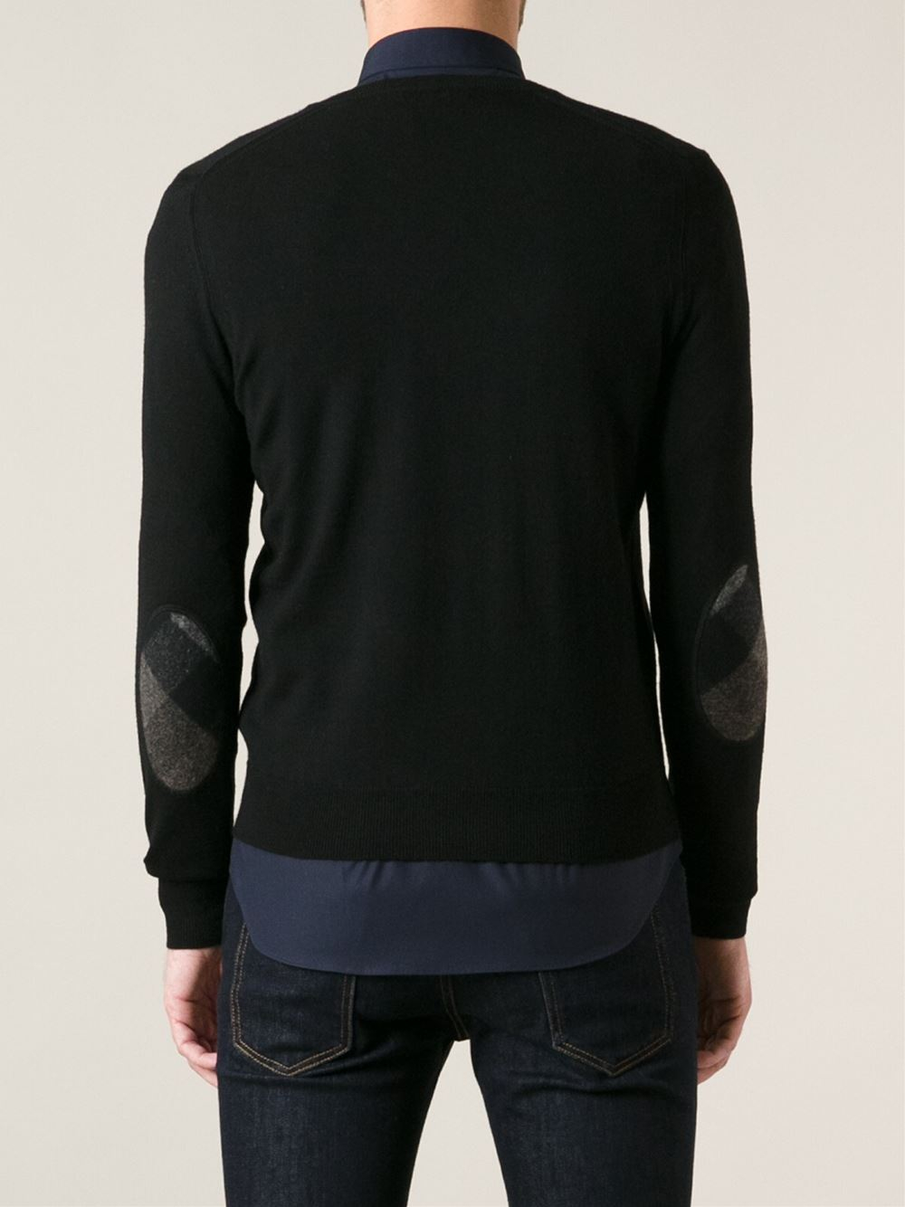 Style burberry mens sweater with elbow patches pictures
