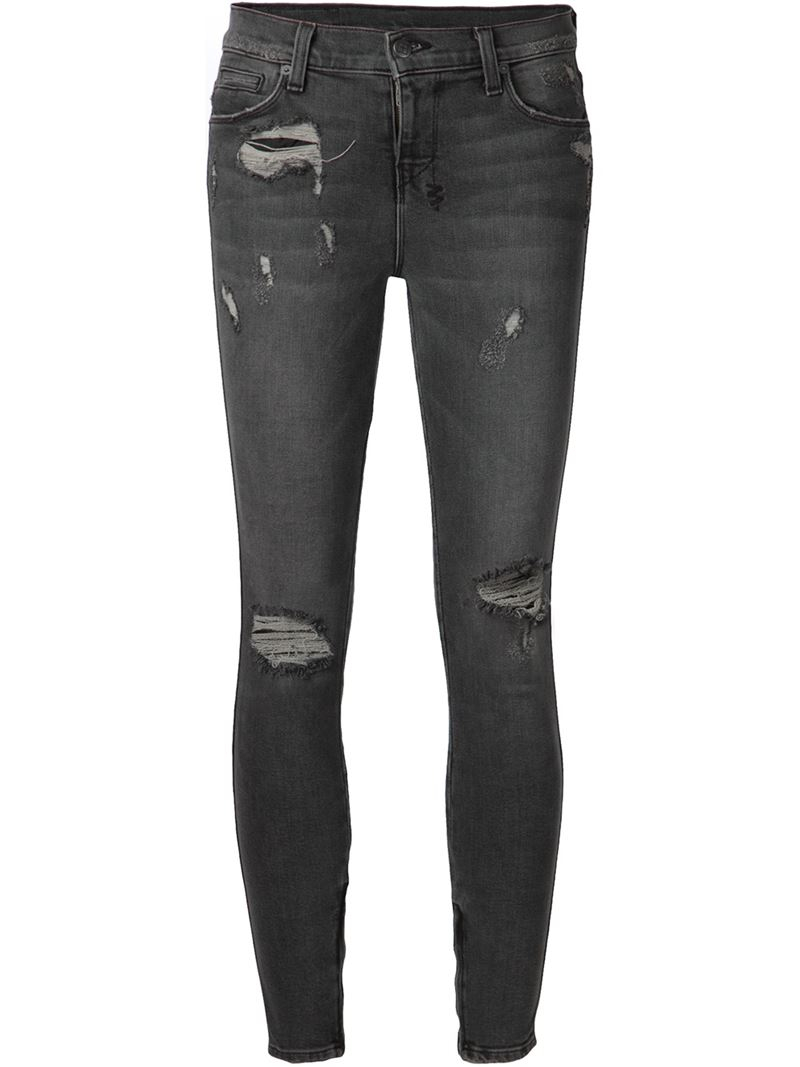 Ksubi Distressed Skinny Jeans in Black - Lyst