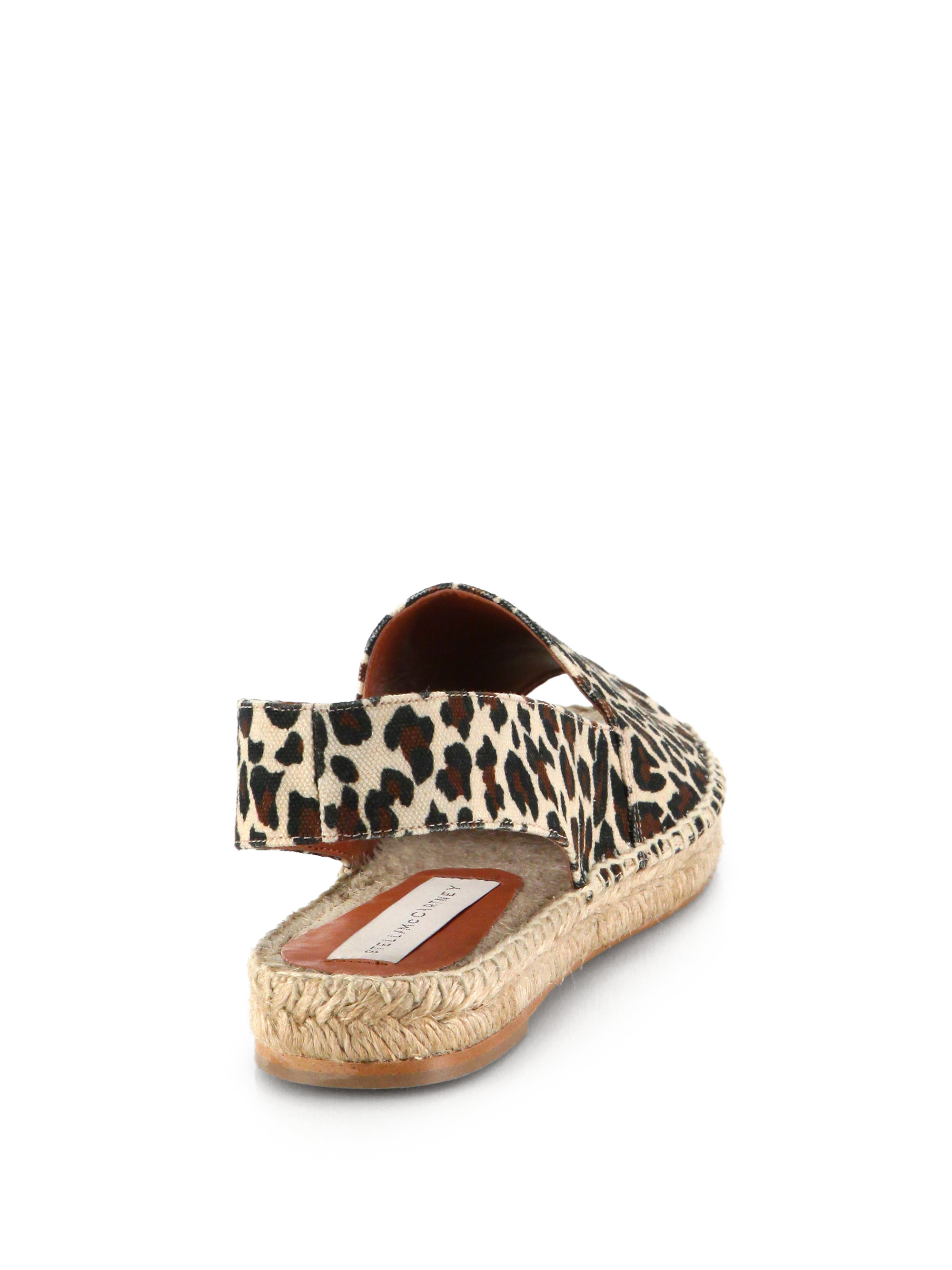 Stella McCartney Leopard Print Canvas Slingback Espadrille Flats - Lyst