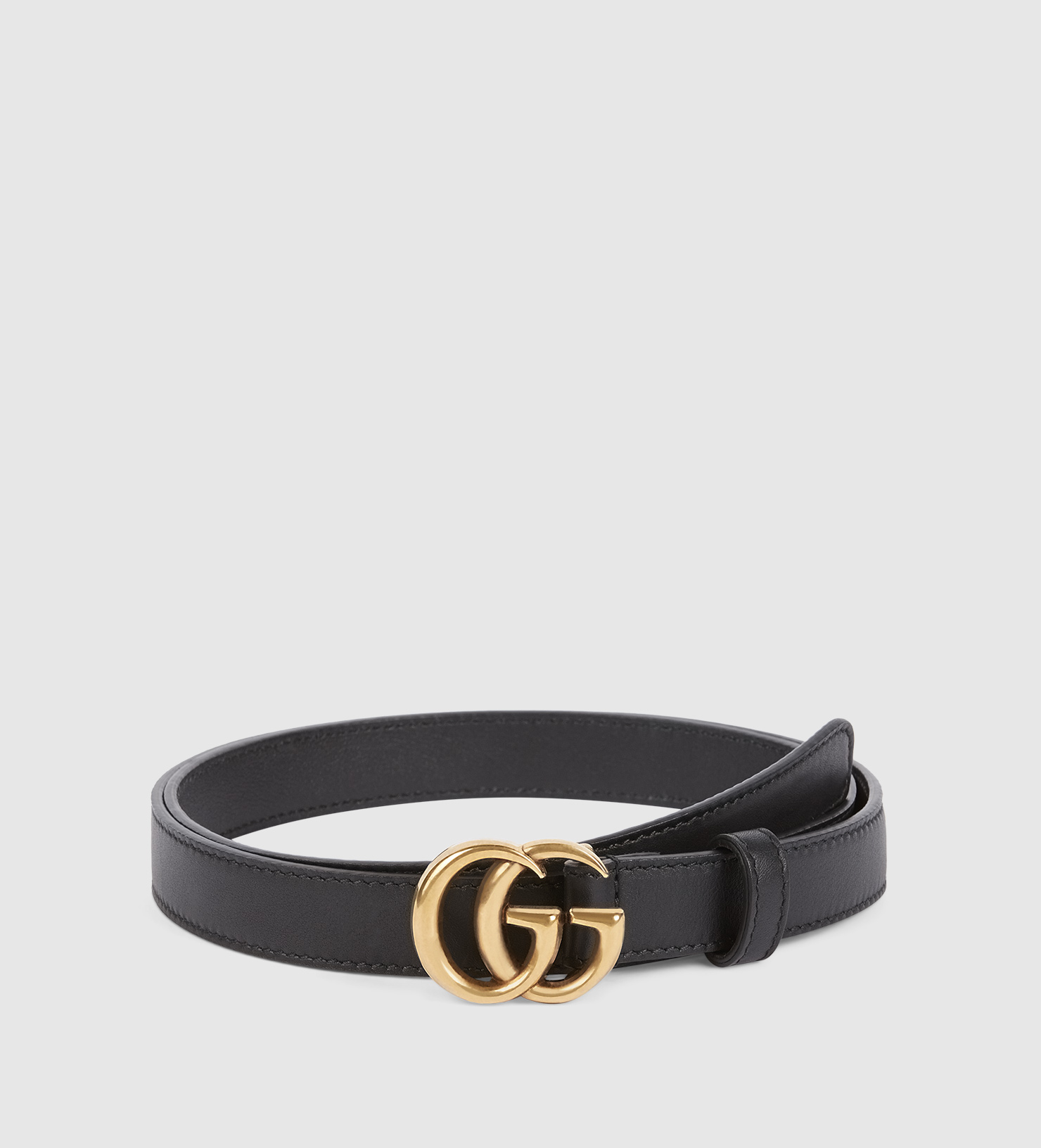 Gucci Leather Belt With Double G Buckle in Metallic - Lyst