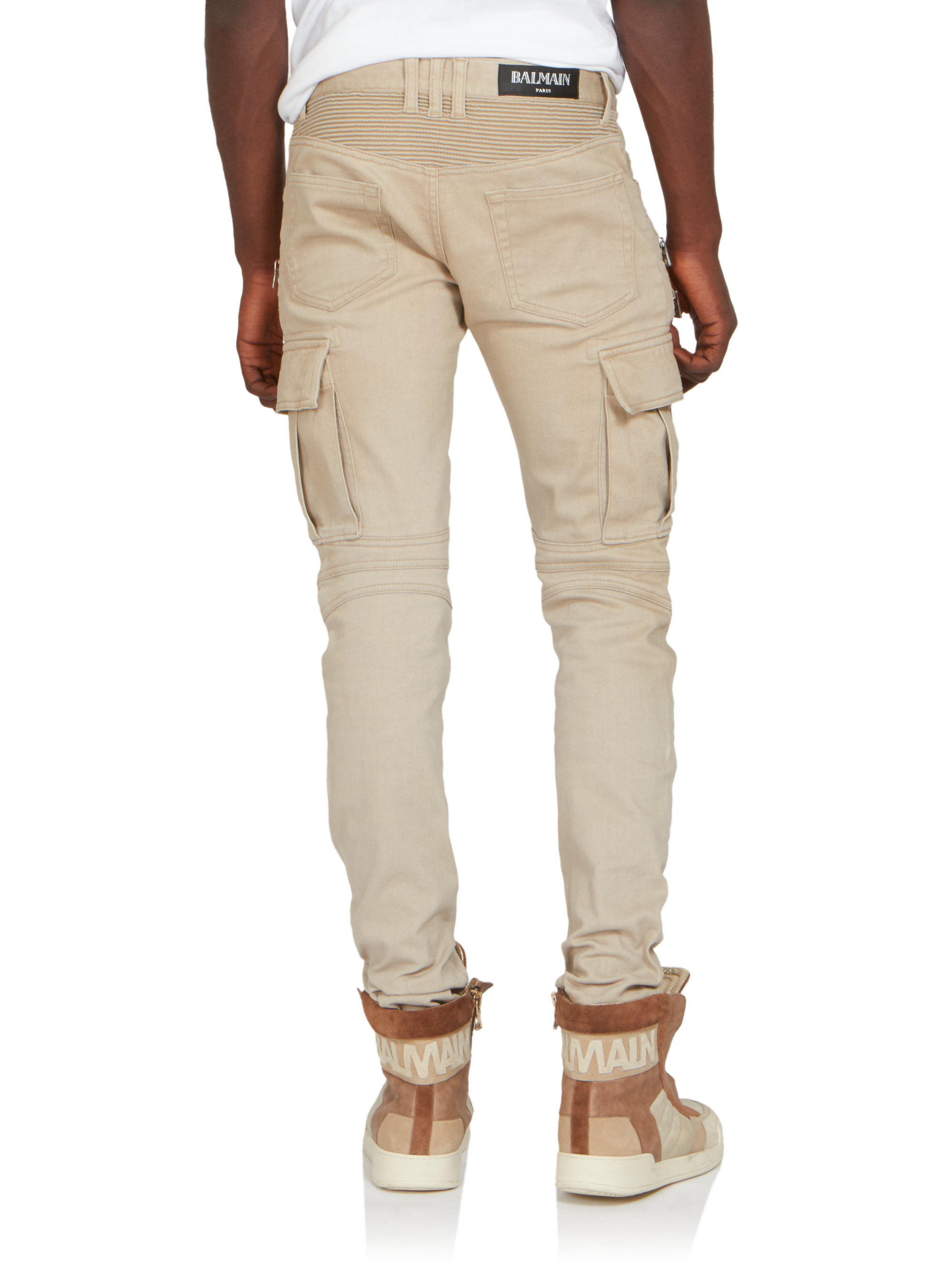 beige cargo skinny jeans