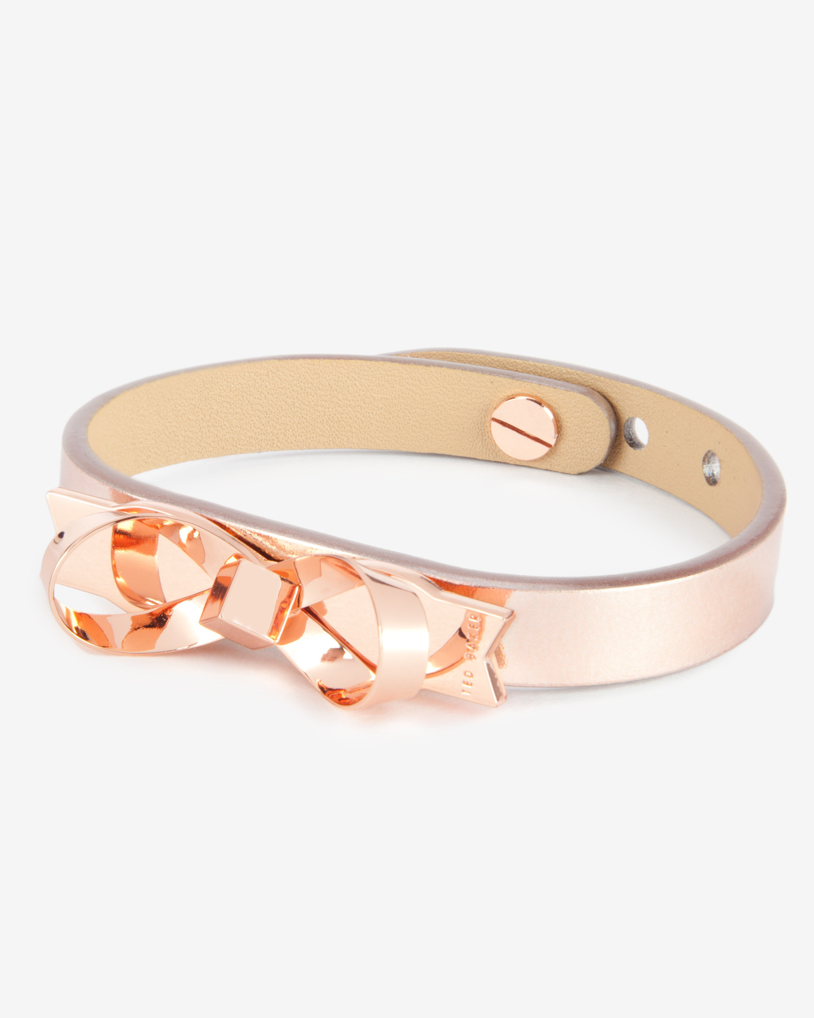 Lyst Ted Baker Leather Loop Bow Bracelet In Pink For Men Gallery