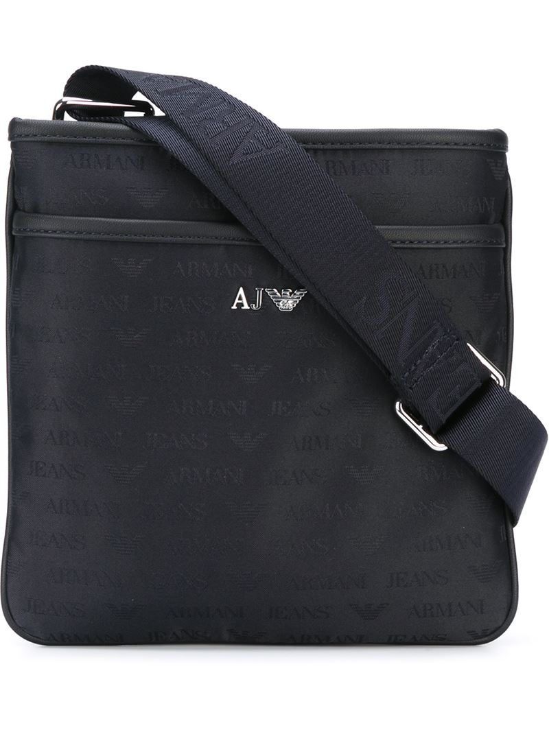 Armani Jeans Jacquard Logo Shoulder Bag in Blue for Men | Lyst UK