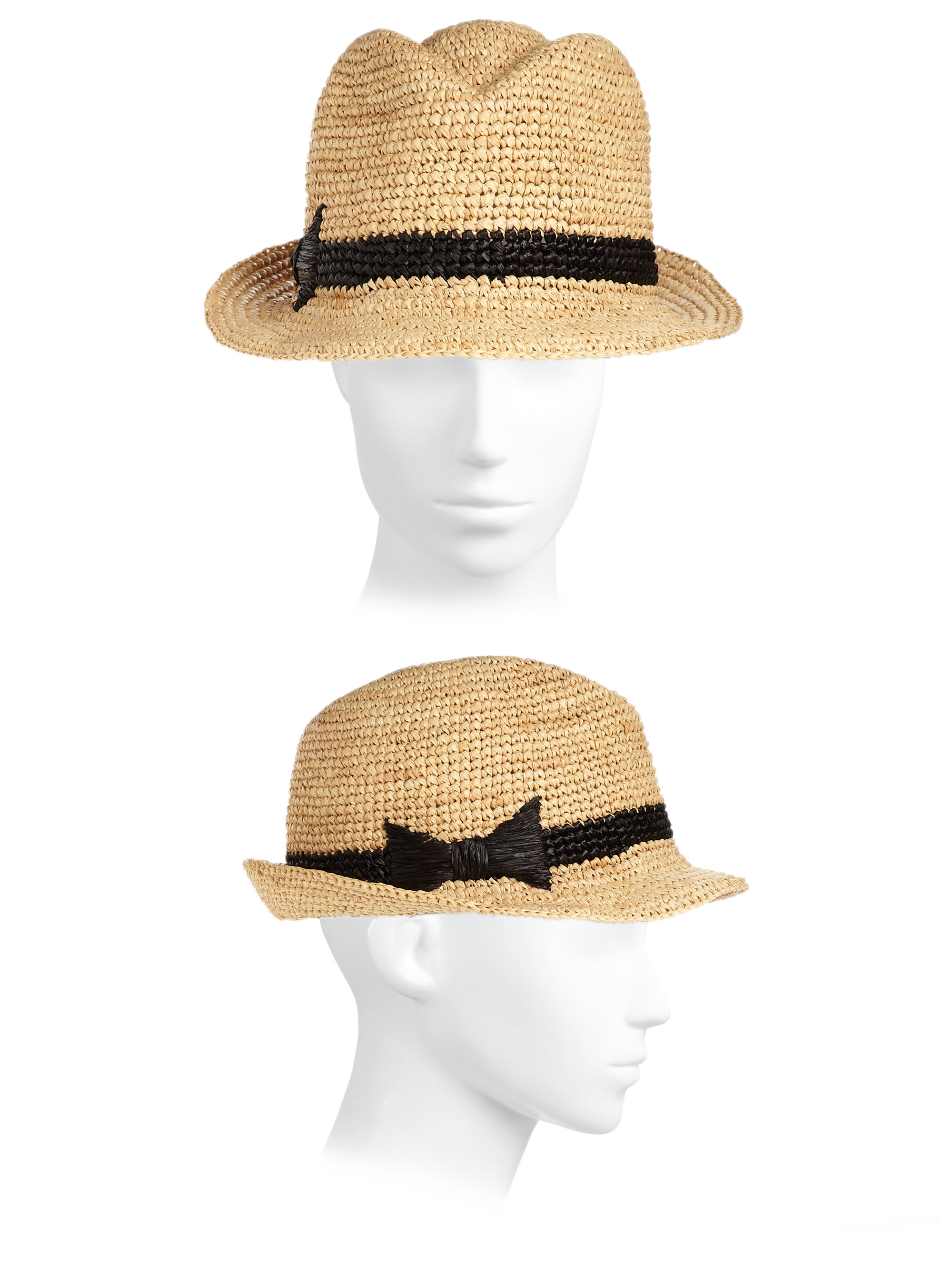 Kate Spade Packable Straw Fedora in 