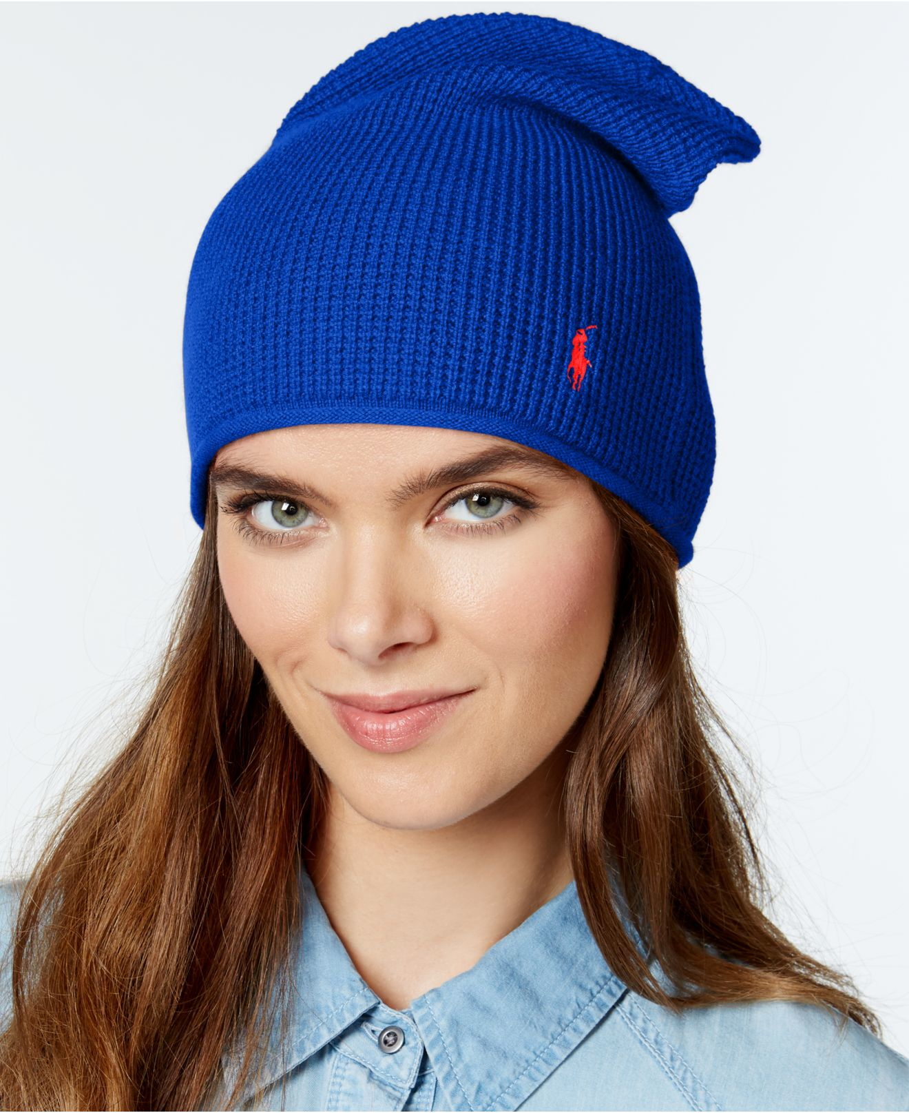Polo ralph lauren Wool/cashmere Slouchy Hat in Blue (Deep Royal) | Lyst