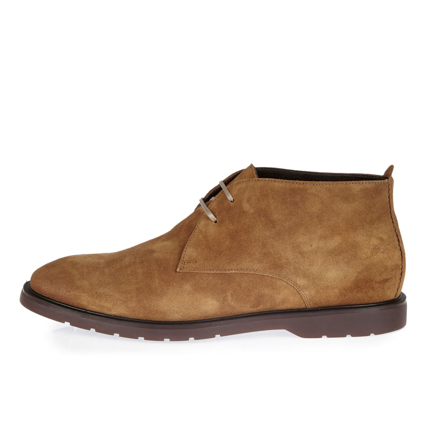 River Island Brown Italian Leather Chukka Boots for Men - Lyst