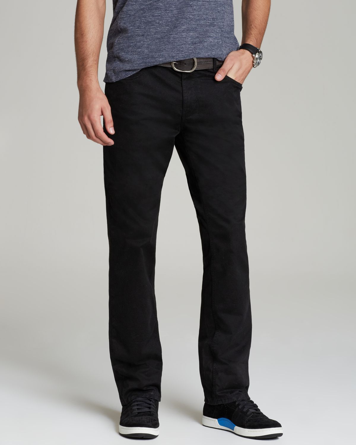PAIGE Jeans - Normandie Straight Fit in Black Tie (Black) for Men - Lyst