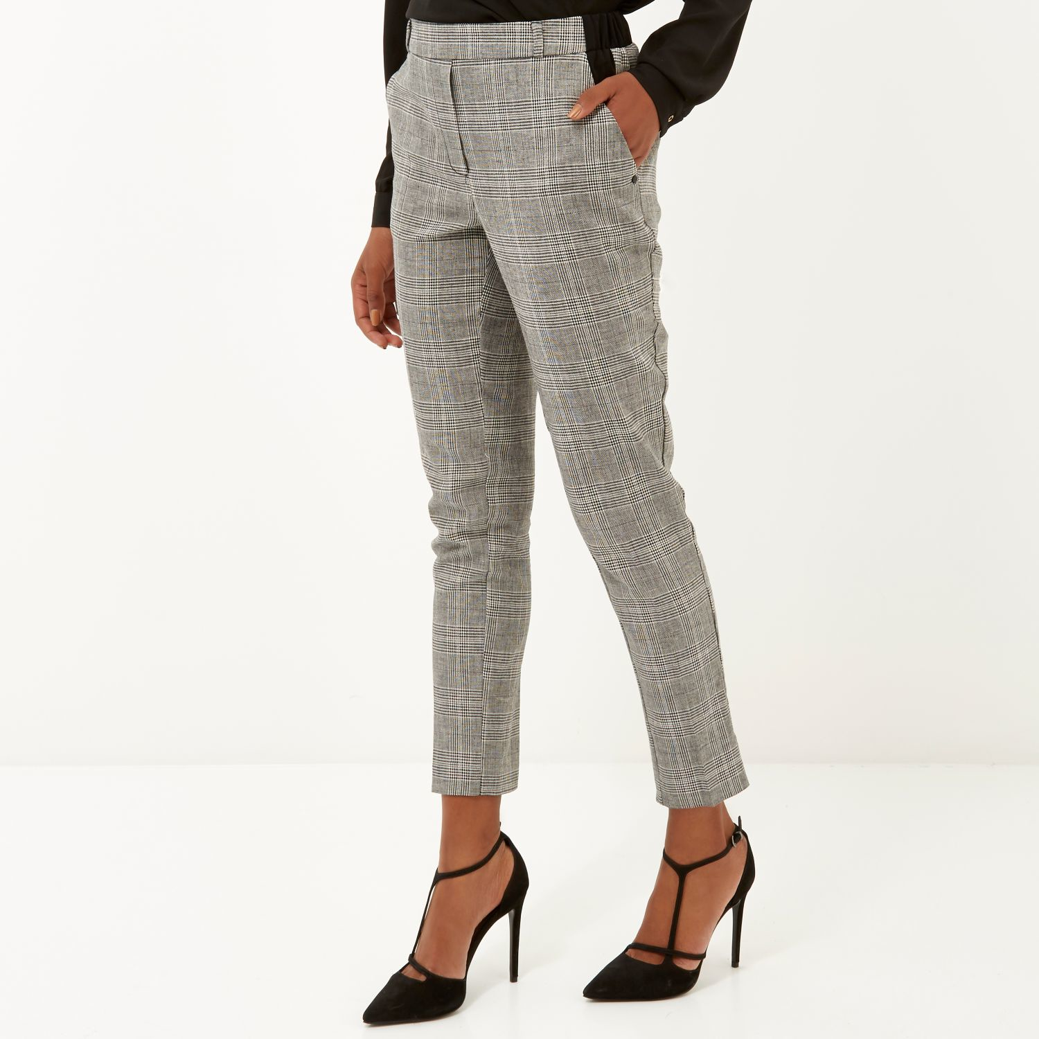 grey cigarette trousers womens