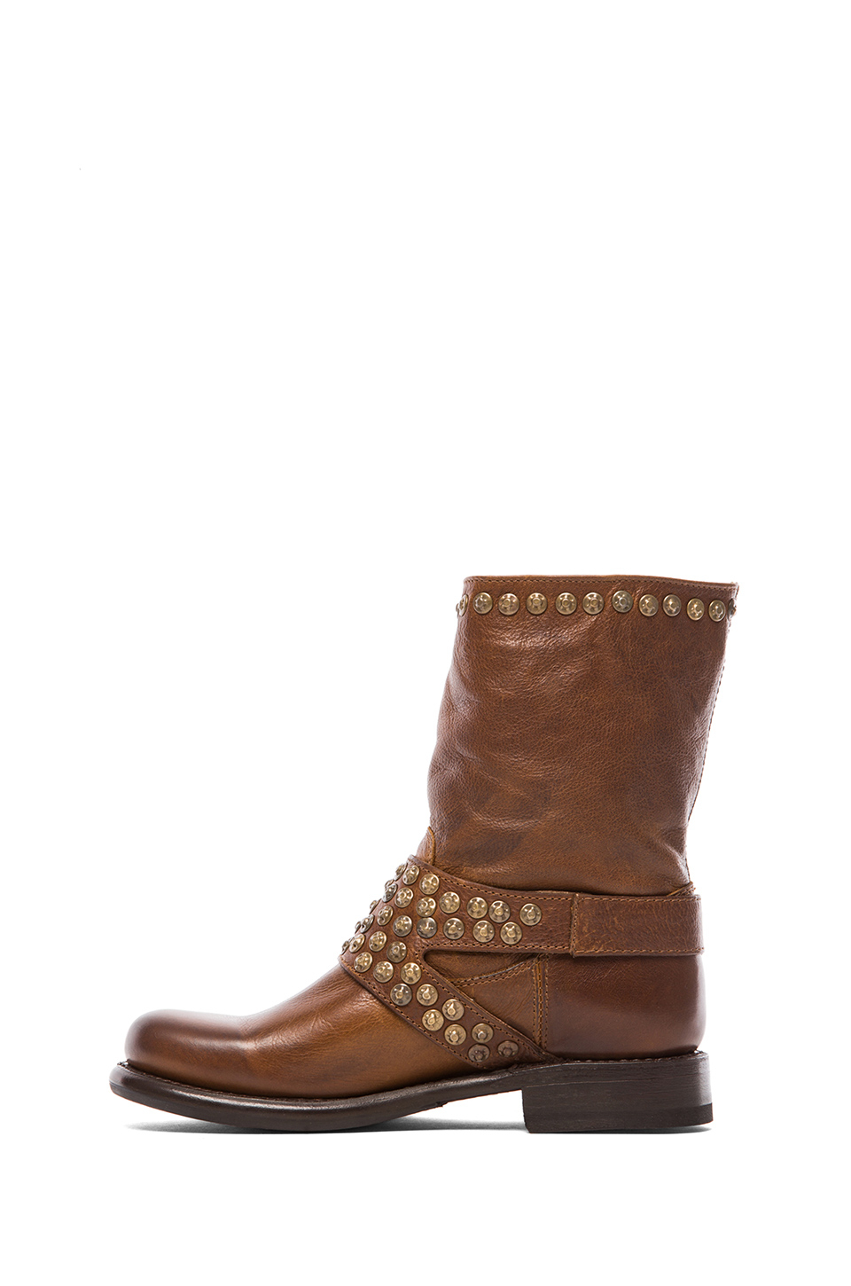 Brown studded boots
