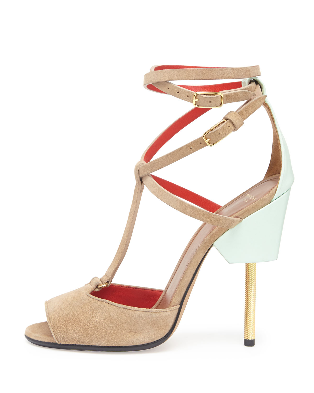 Lyst - Givenchy Suede Crisscross Runway Sandal in Brown