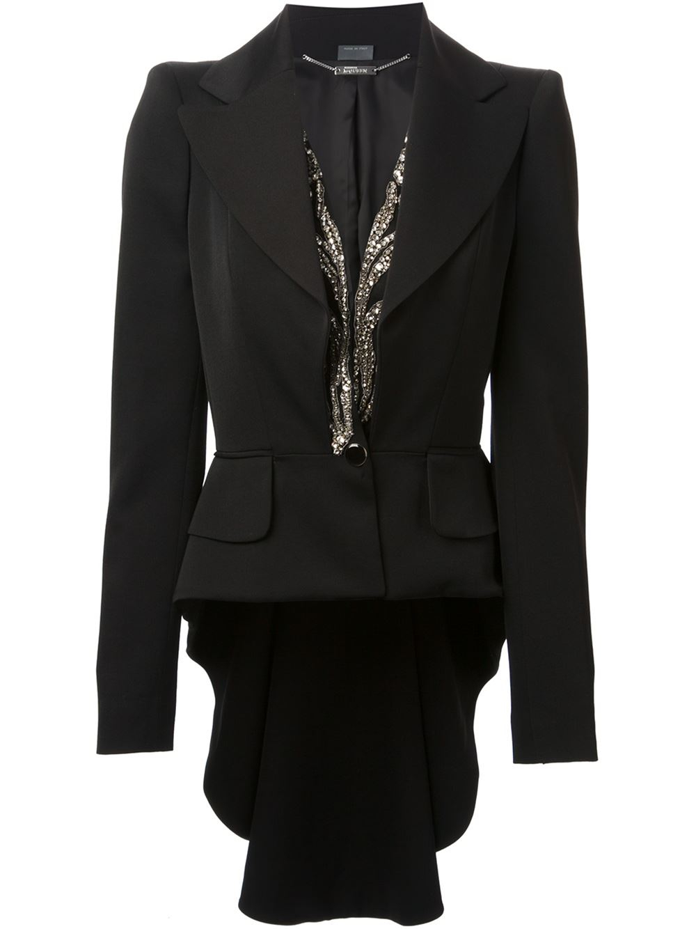 Alexander mcqueen Embellished Tuxedo Jacket in Black | Lyst