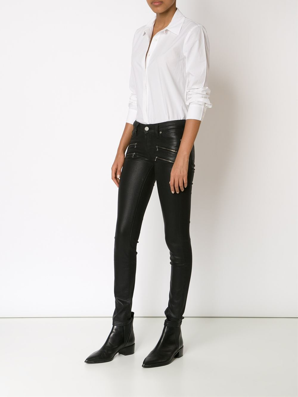 paige edgemont coated jeans