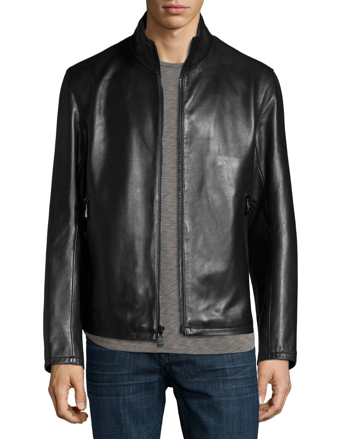 Andrew marc Dorset Leather Jacket in Black for Men | Lyst