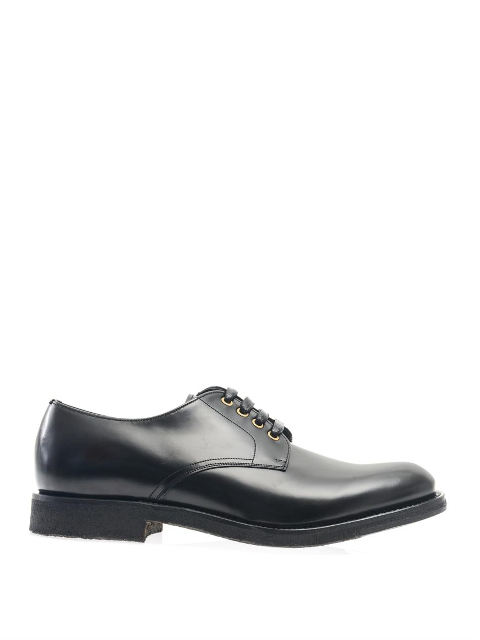 Cerruti 1881 Crepesole Leather Derby Shoes in Black for Cerruti 1881 Crepesole Leather Derby Shoes in Black for