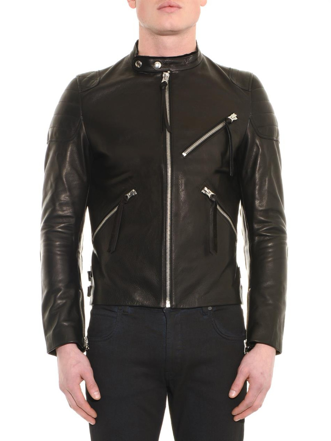 Acne Studios Oliver Leather Jacket in Black for Men - Lyst